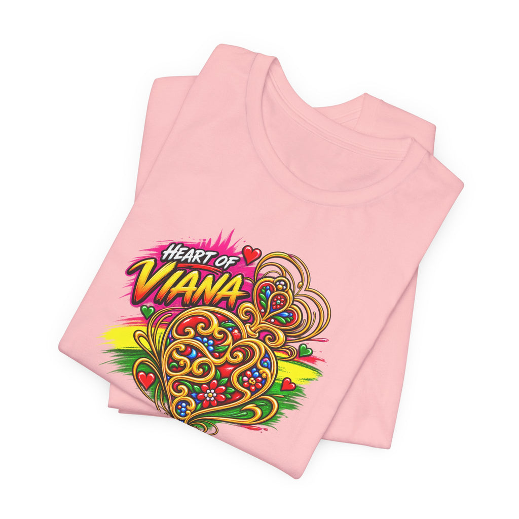 Heart of Viana Graphic Tee – Colorful Floral Heart Design