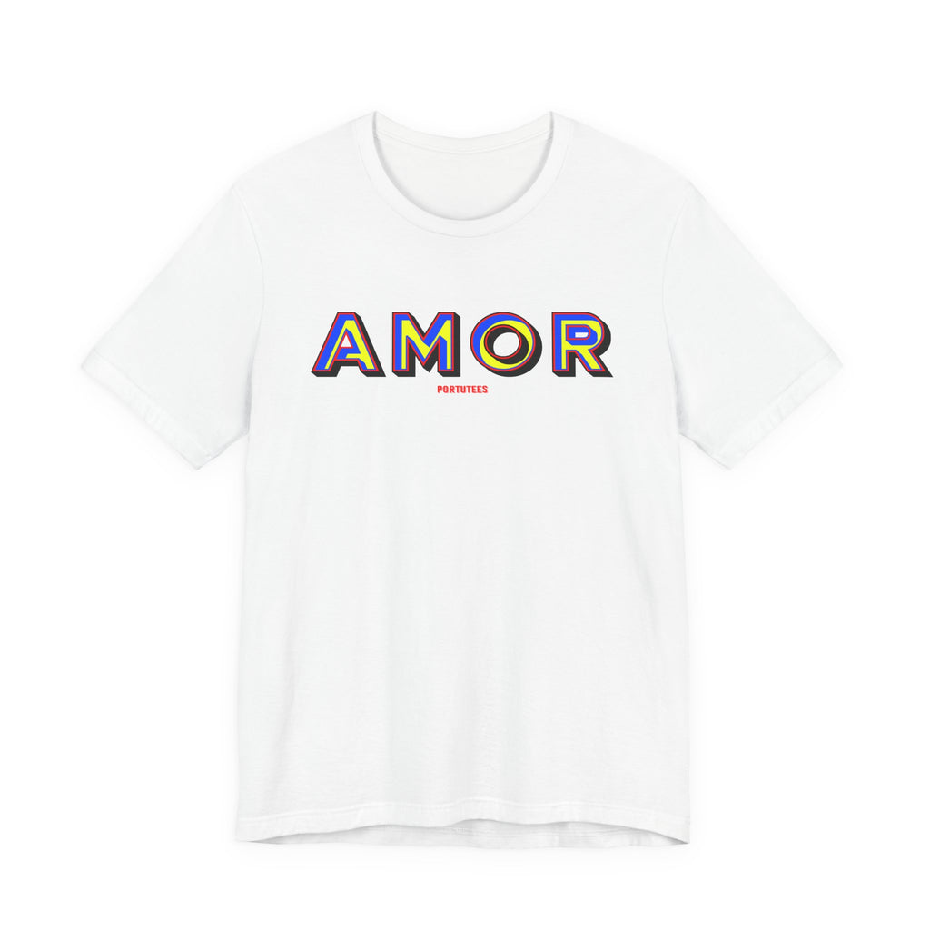 AMOR Graphic Tee — Colorful Retro Love T-Shirt