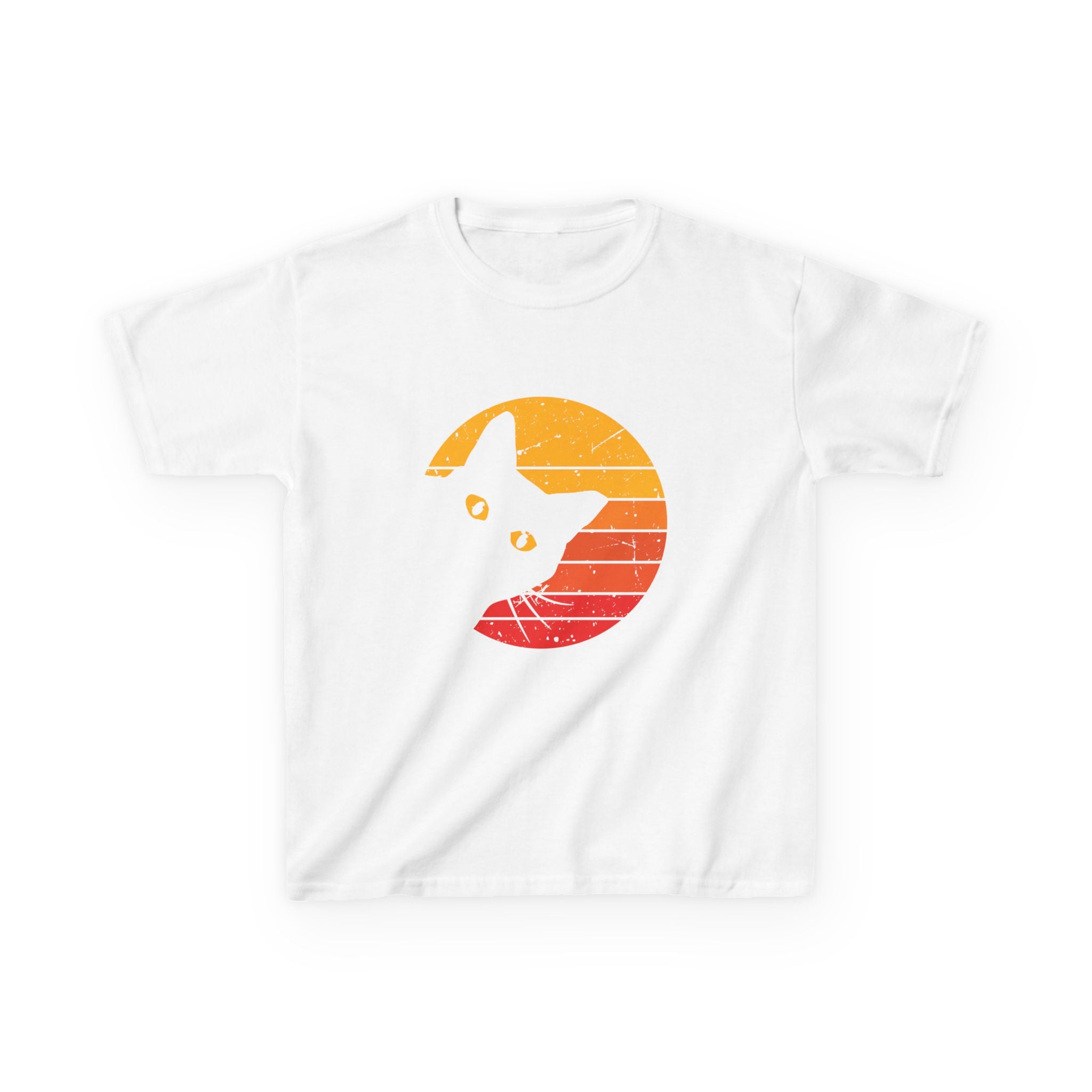 Sunset Cat Kids Tee, Fun T-Shirt for Cat Lovers, Perfect Gift for Birthdays, Unique Design for Animal Lovers, Summer Fashion