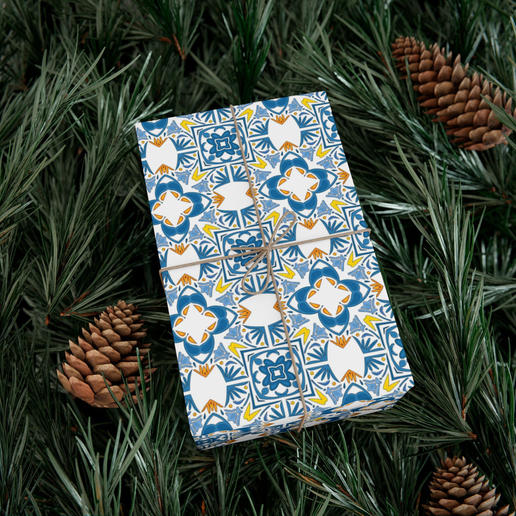 Portuguese Azulejos Gift Wrapping Paper for Special Occasions, Parties, Weddings, and Holidays