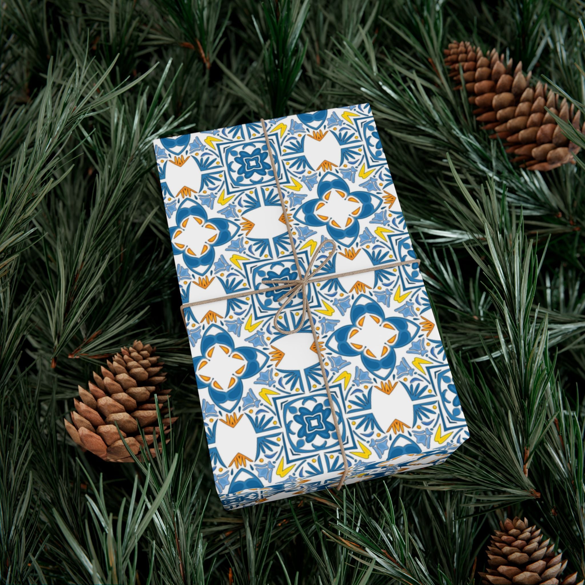 Portuguese Azulejos Gift Wrapping Paper for Special Occasions, Parties, Weddings, and Holidays