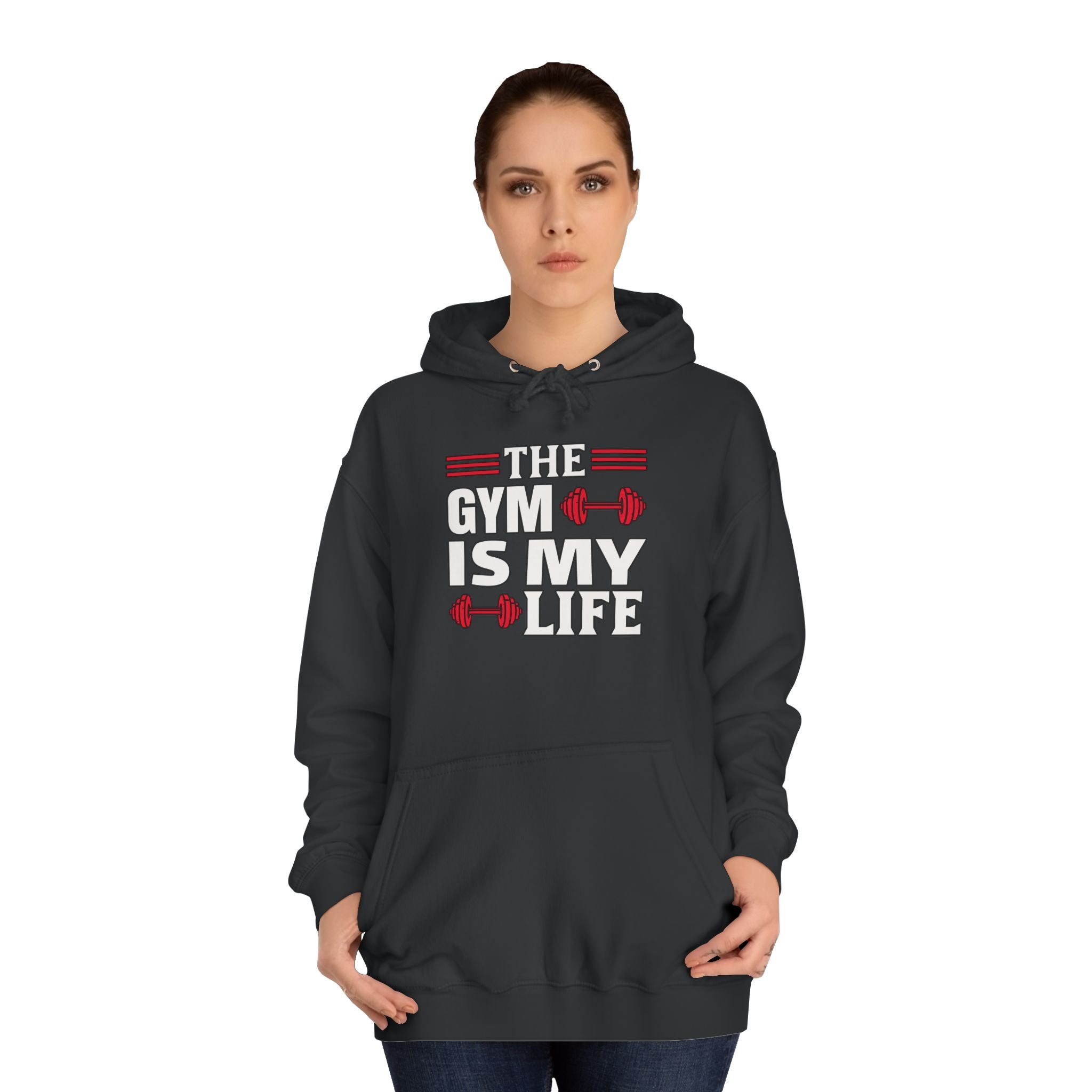 Gym Life Unisex Hoodie, Workout Sweatshirt, Fitness Apparel, Gift for Gym Lovers, College Casual Wear