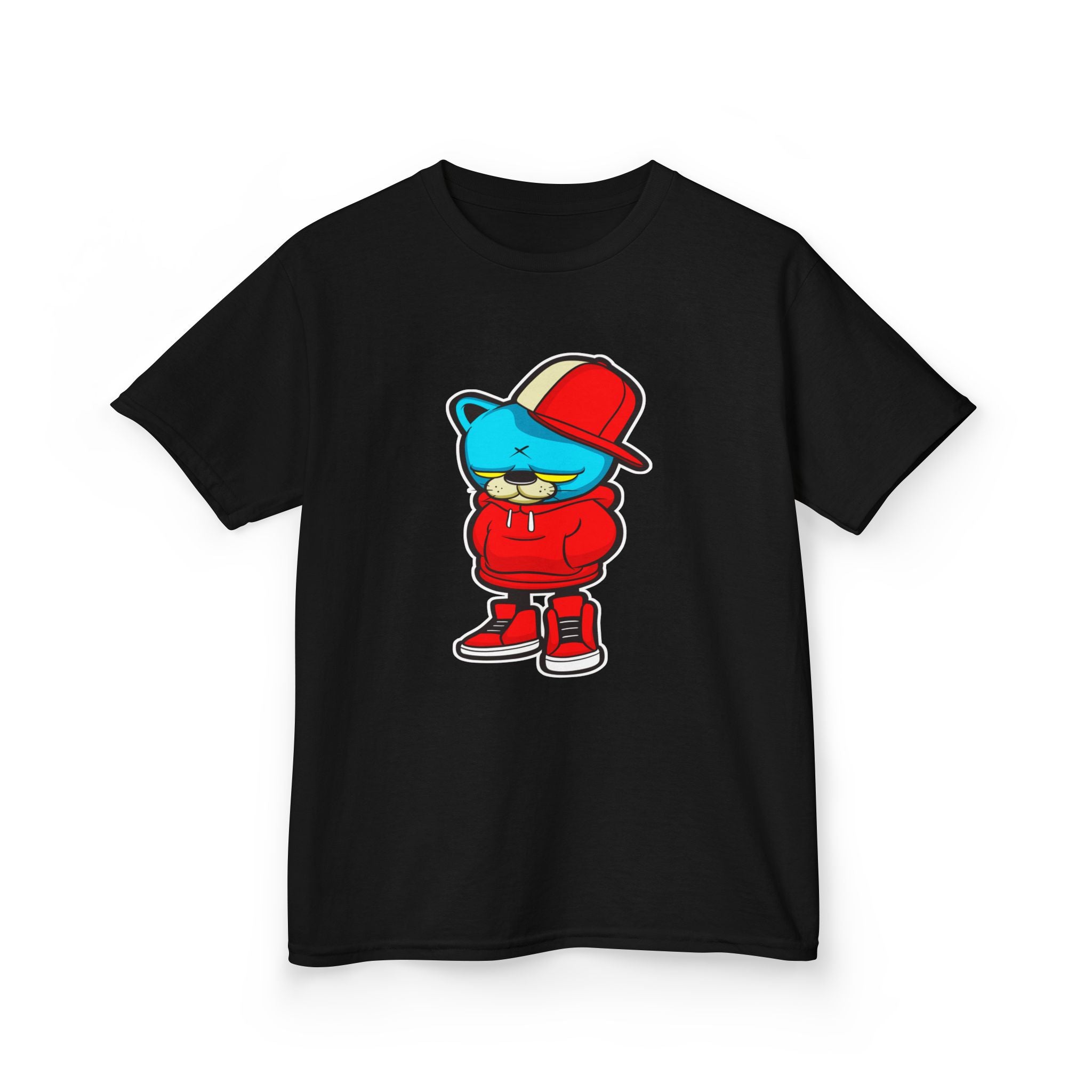 Cool Cartoon Bear Kids Tee, Trendy Youth T-Shirt, Hipster Gift, Cartoon Character Apparel, Streetwear for Kids