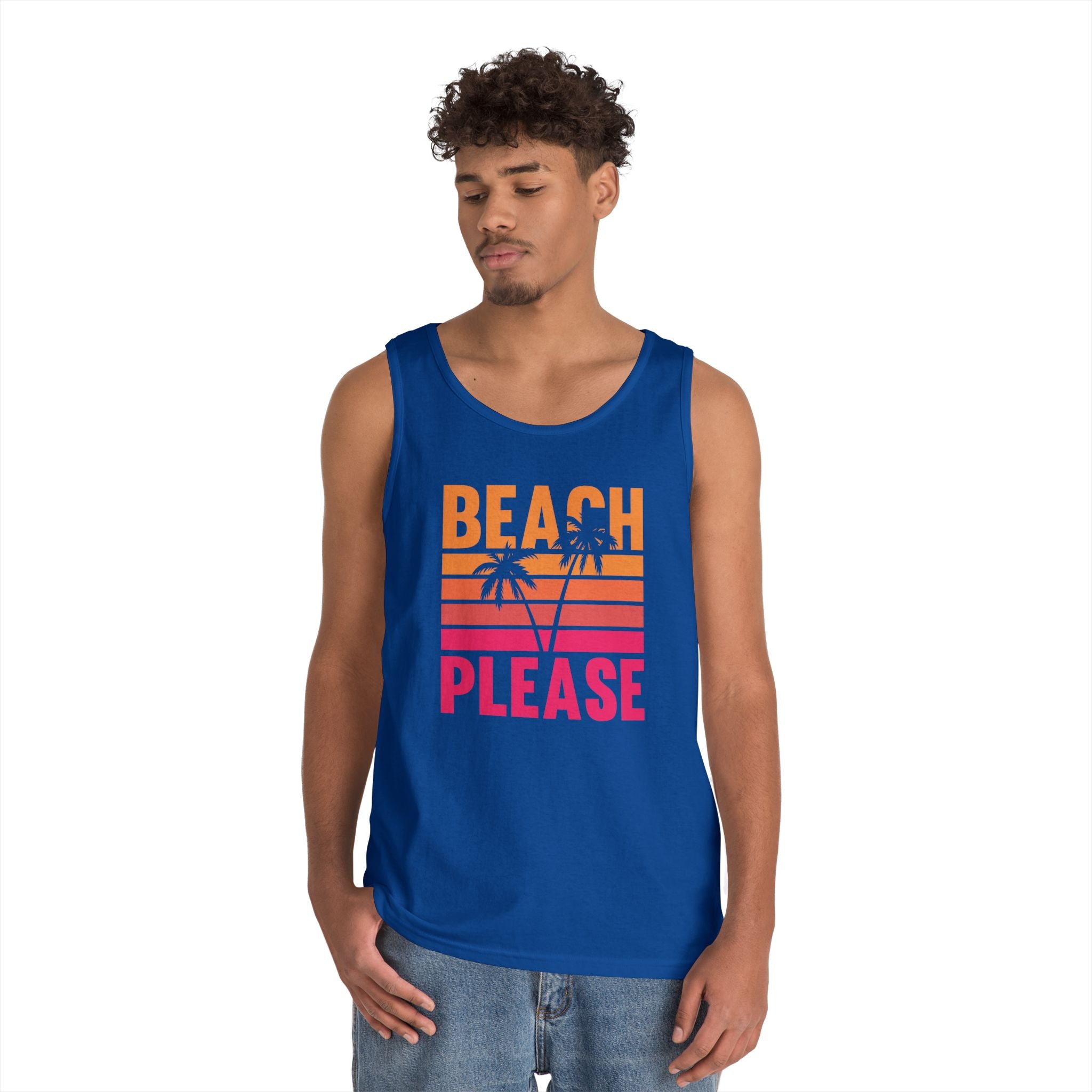 Beach Please Tank Top, Summer Apparel, Unisex Summer Wear, Vacation Style, Gift for Beach Lovers, Pool Party Outfit