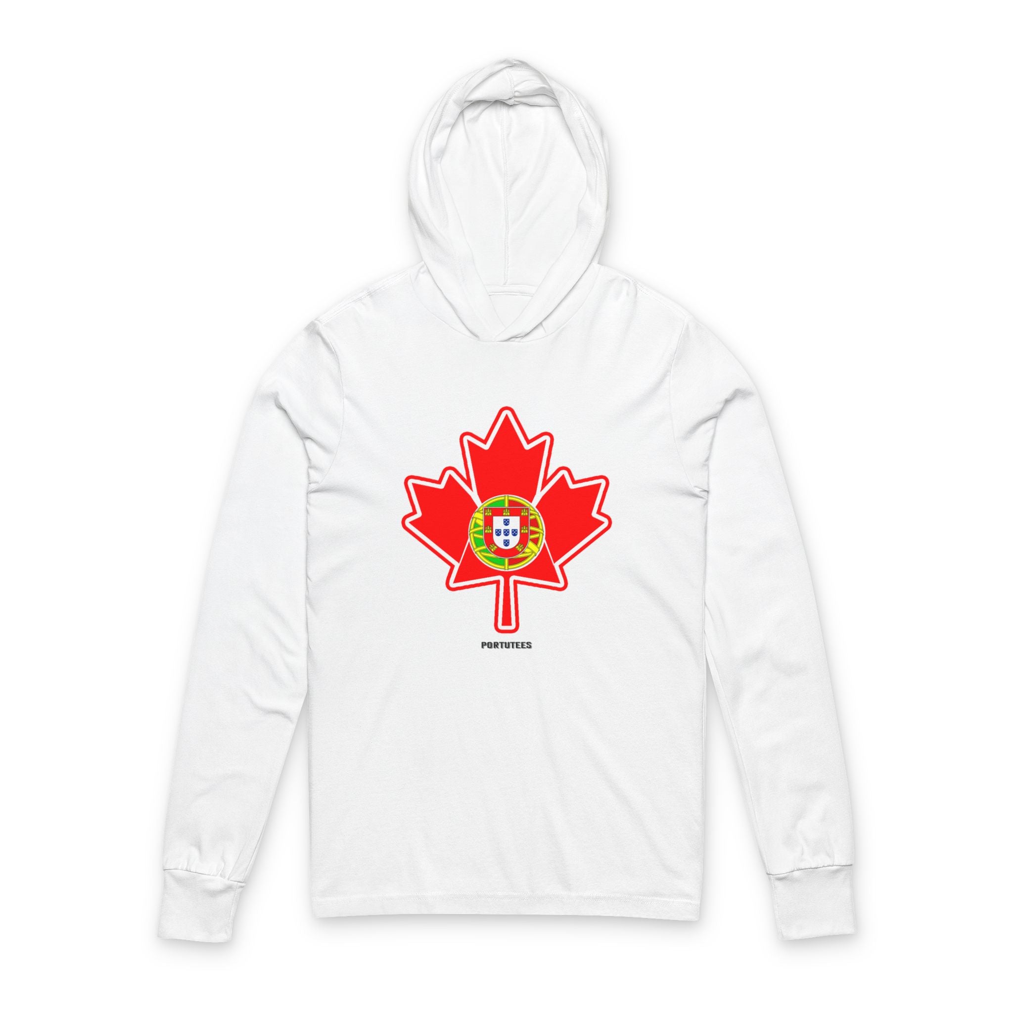 Portuguese Canadian Hoodie Tee — Canadian-Portuguese Pride Long-Sleeve Hooded Shirt