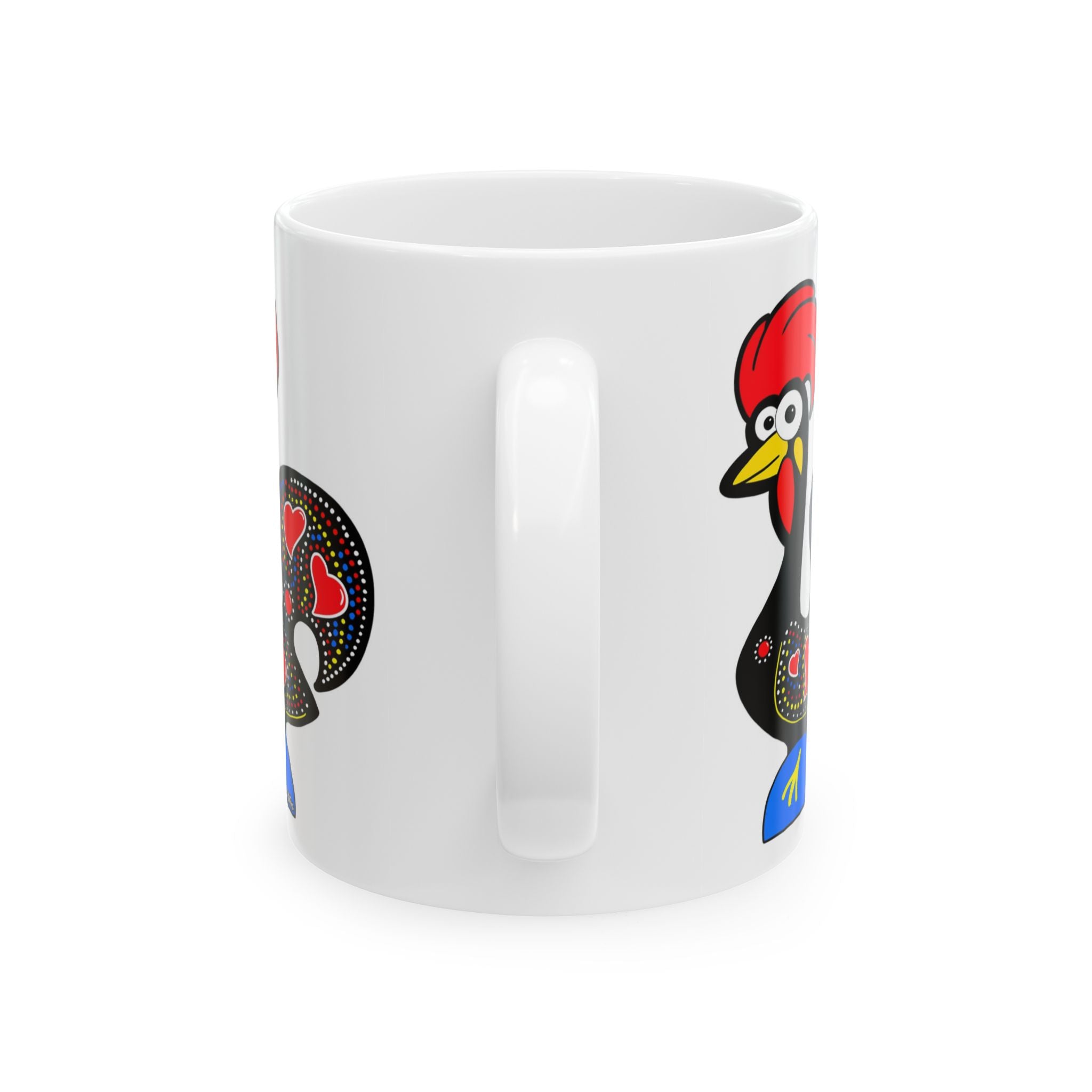 Whimsical Barcelos Rooster Ceramic Mug - Fun Coffee Cup for Rooster Lovers