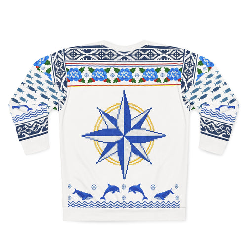 Azores 'Feliz Natal' Holiday Sweater — Nautical Compass & Pineapple Ugly Christmas Sweater