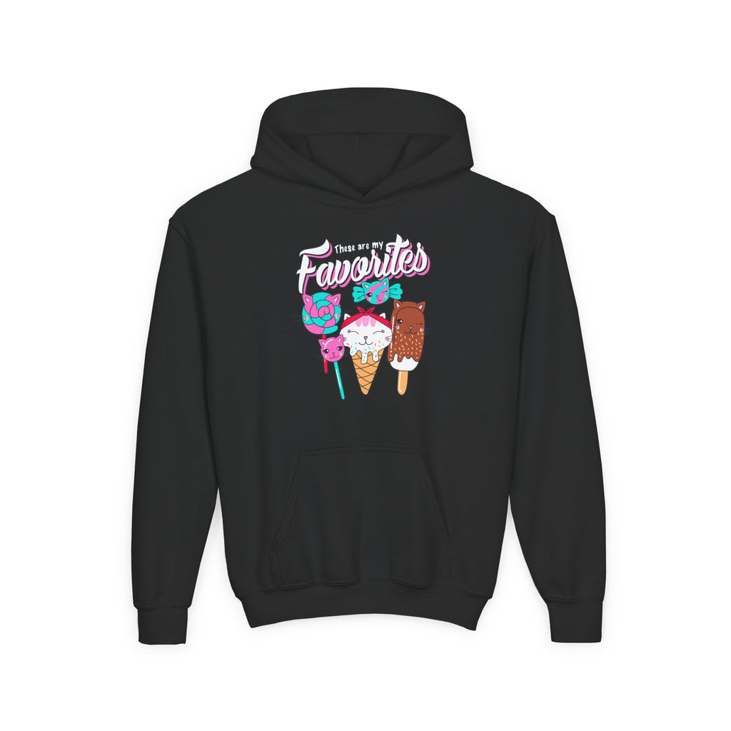 Cute Ice Cream Favorites Youth Hoodie, Summer Apparel, Kids Sweatshirt, Birthday Gift, Cartoon Ice Cream Design