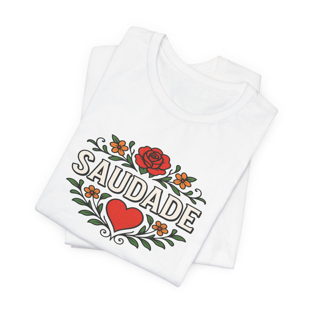 Saudade Floral Heart Tee — Portuguese Nostalgia T-Shirt