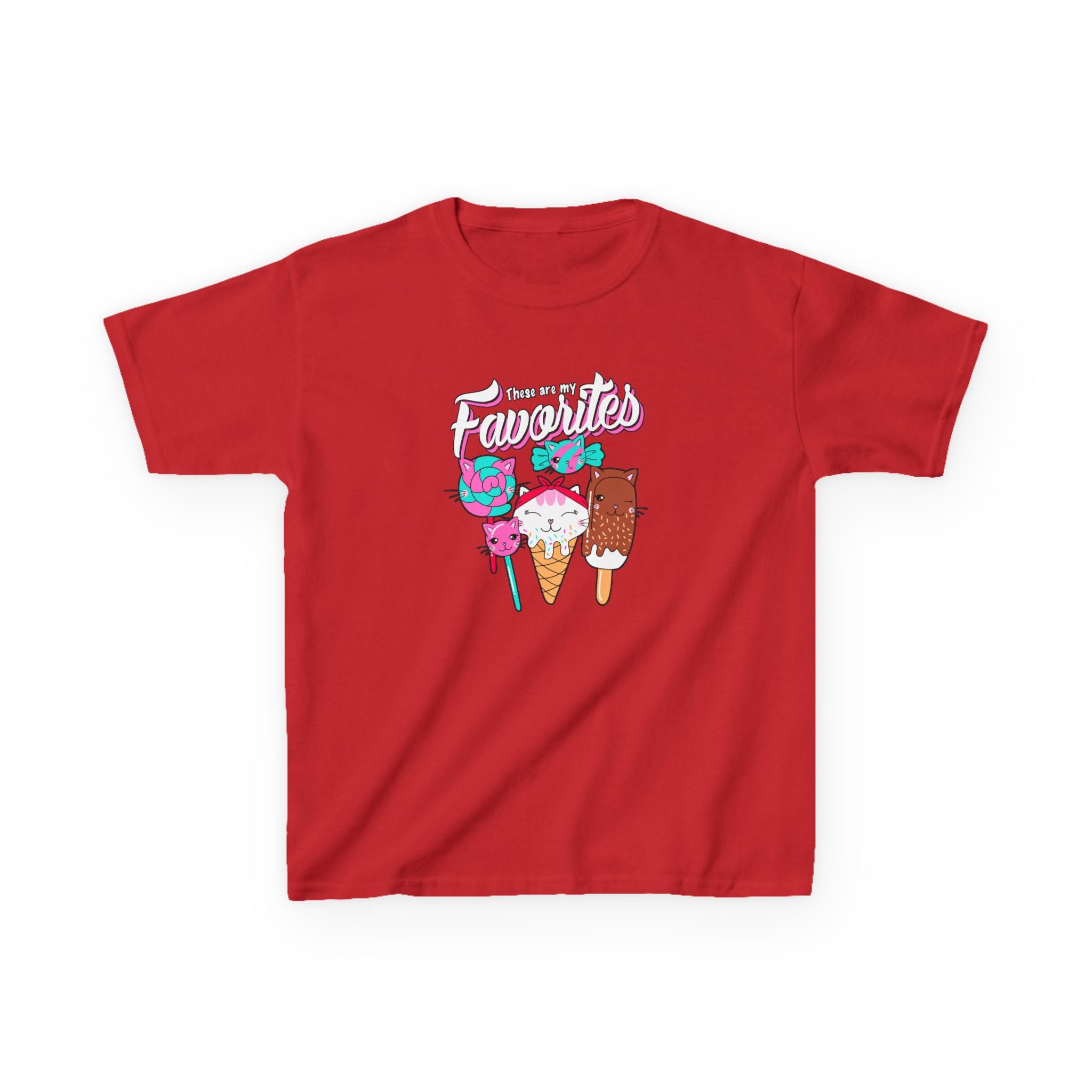 Ice Cream Favorites Kids Heavy Cotton Tee, Fun Summer T-Shirt, Cute Kids Apparel, Birthday Gift, Playdate Top