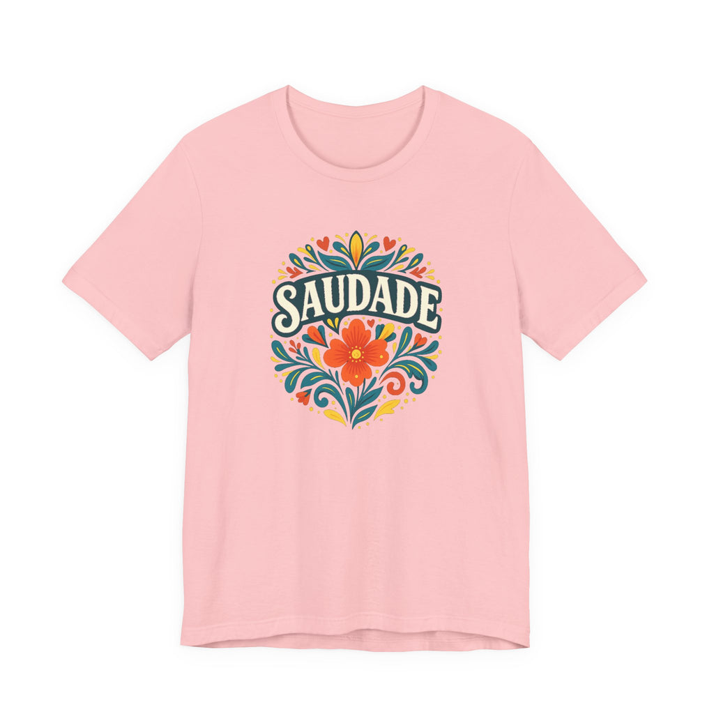 Saudade Floral Graphic Tee — Vintage Portuguese Nostalgia T-Shirt