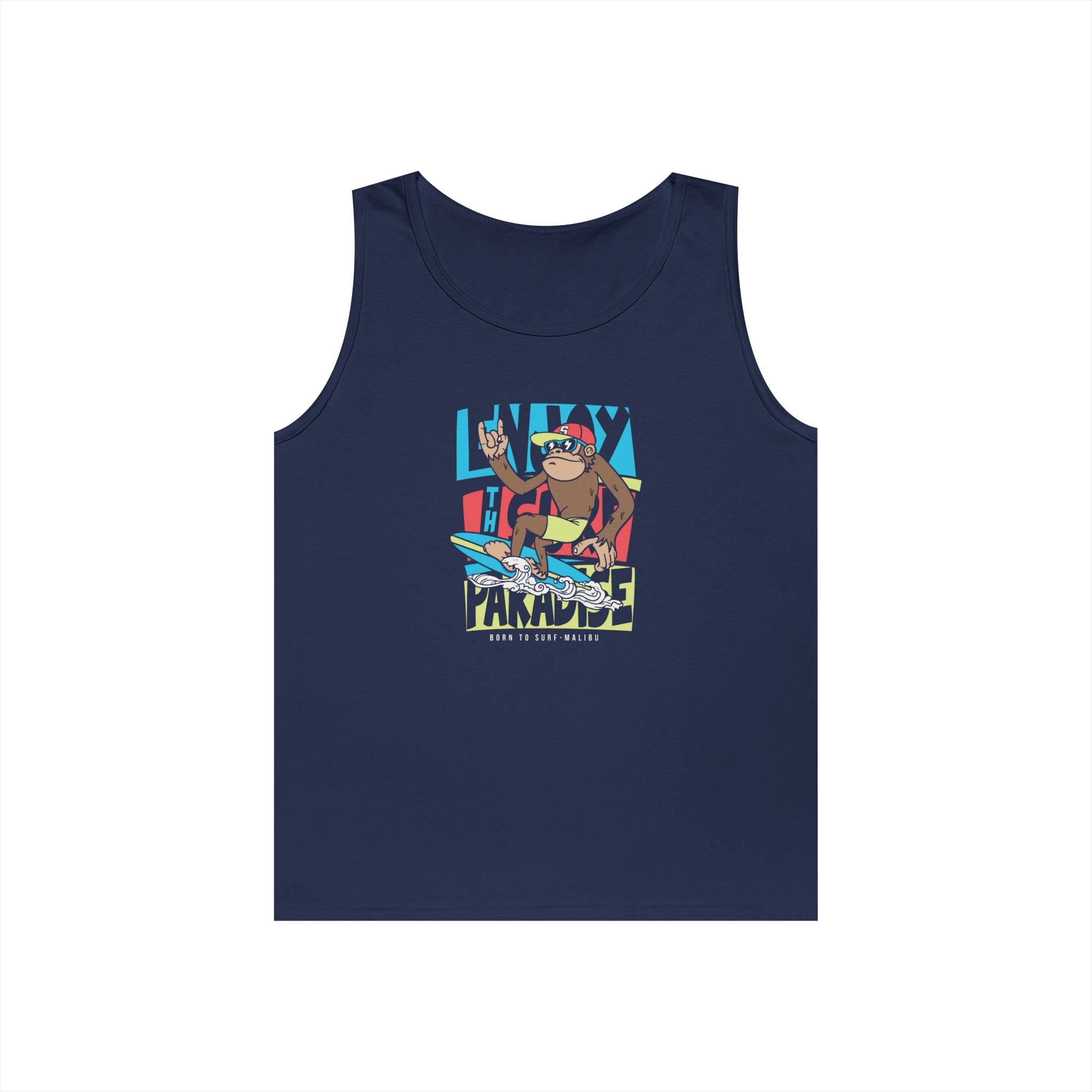 Lucky Paradise Unisex Heavy Cotton Tank Top, Summer Vibes Shirt, Fun Graphic Tee, Casual Wear, Beach Day Outfit, Gift for Him/Her