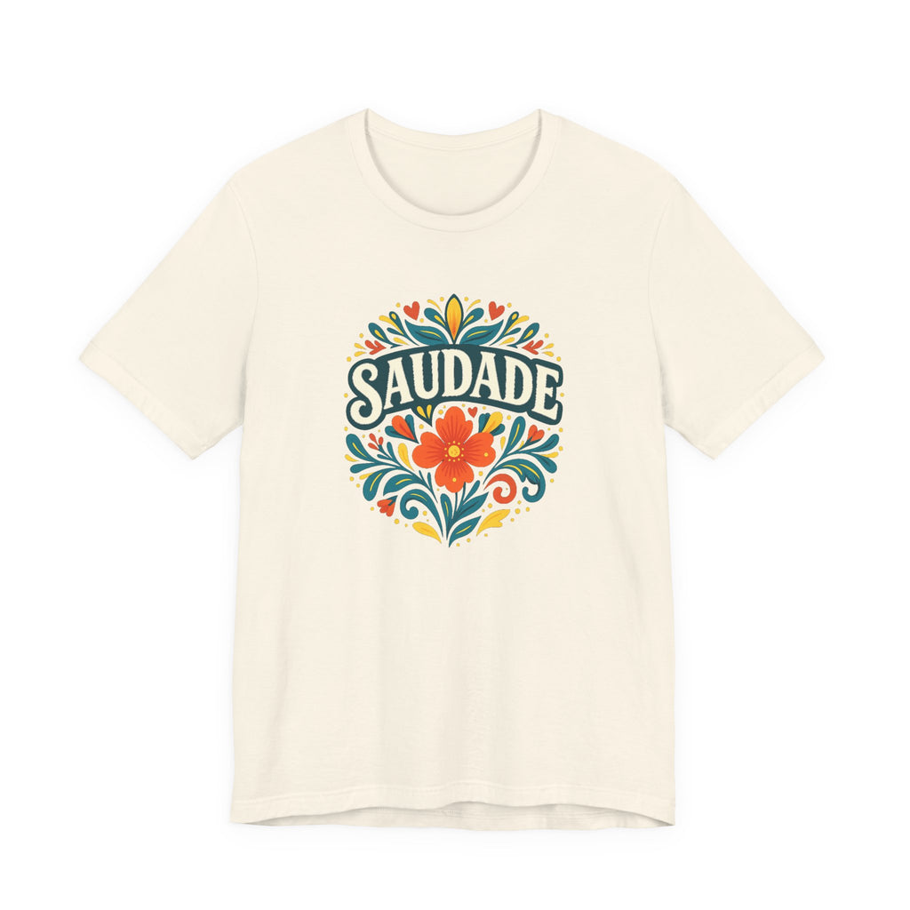 Saudade Floral Graphic Tee — Vintage Portuguese Nostalgia T-Shirt
