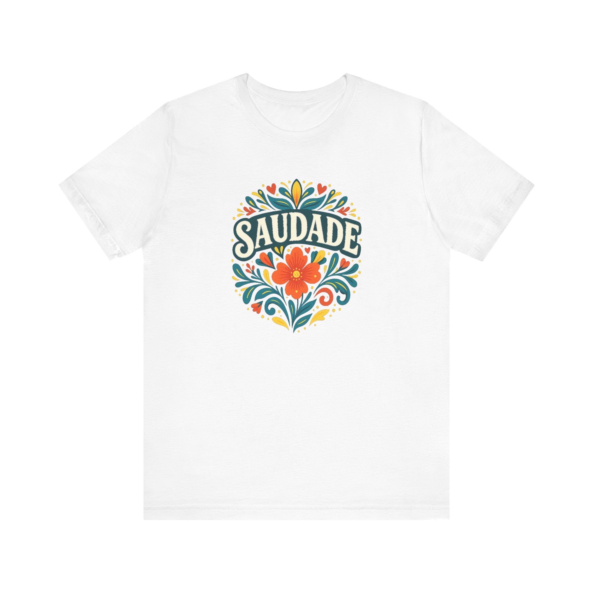 Saudade Floral Graphic Tee — Vintage Portuguese Nostalgia T-Shirt