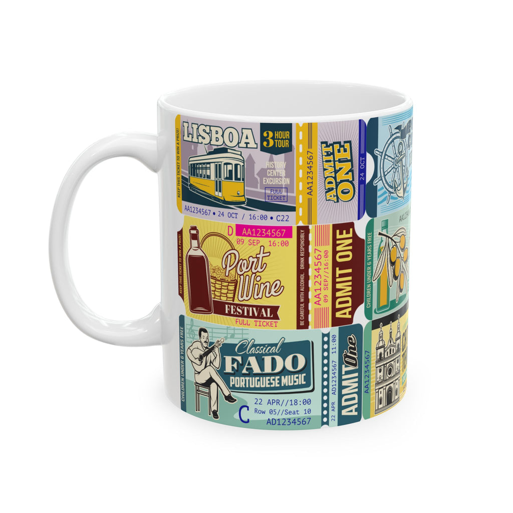 Colorful Portugal Festival Ticket Ceramic Mug