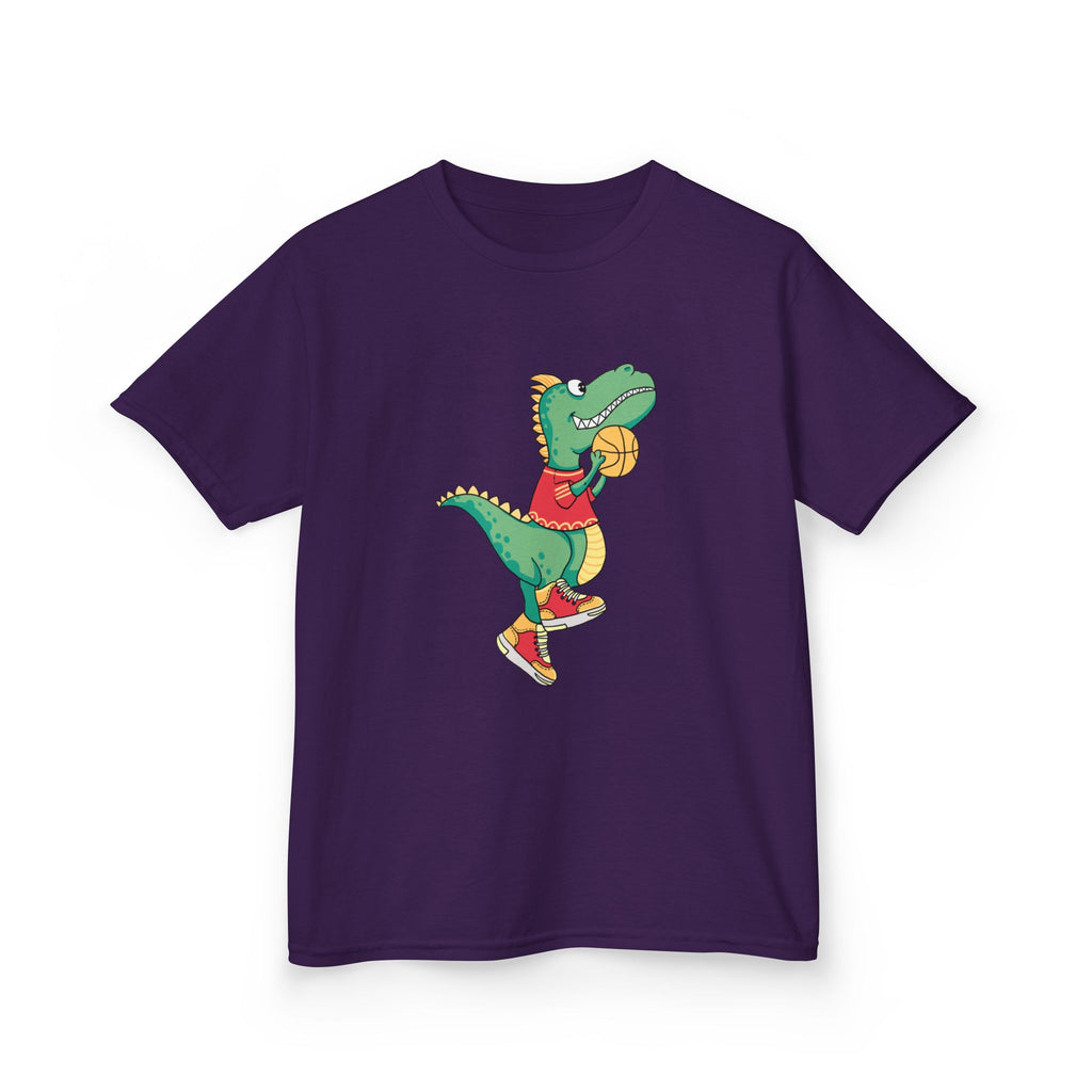 Dinosaur Basketball Kids Tee Fun Graphic Tee for Boys & Girls, Perfect for Birthdays, Playdates, Sports Events, Summer