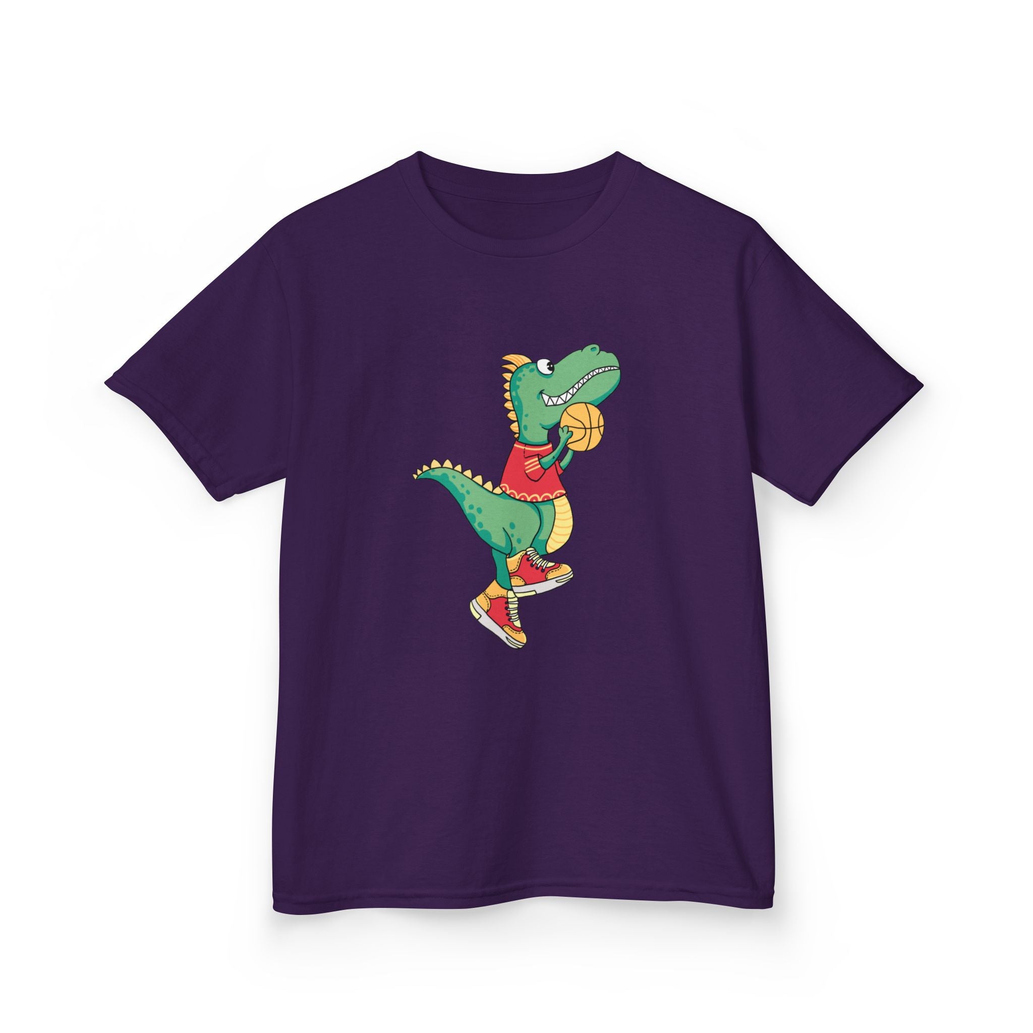 Dinosaur Basketball Kids Tee Fun Graphic Tee for Boys & Girls, Perfect for Birthdays, Playdates, Sports Events, Summer