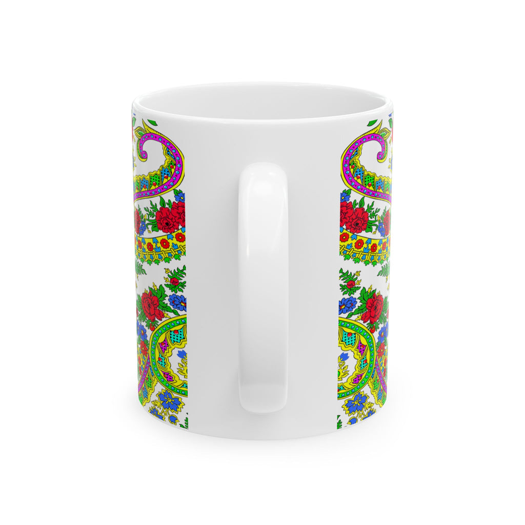 Viana de Castelo Vibrant Floral Ceramic Mug - 11oz