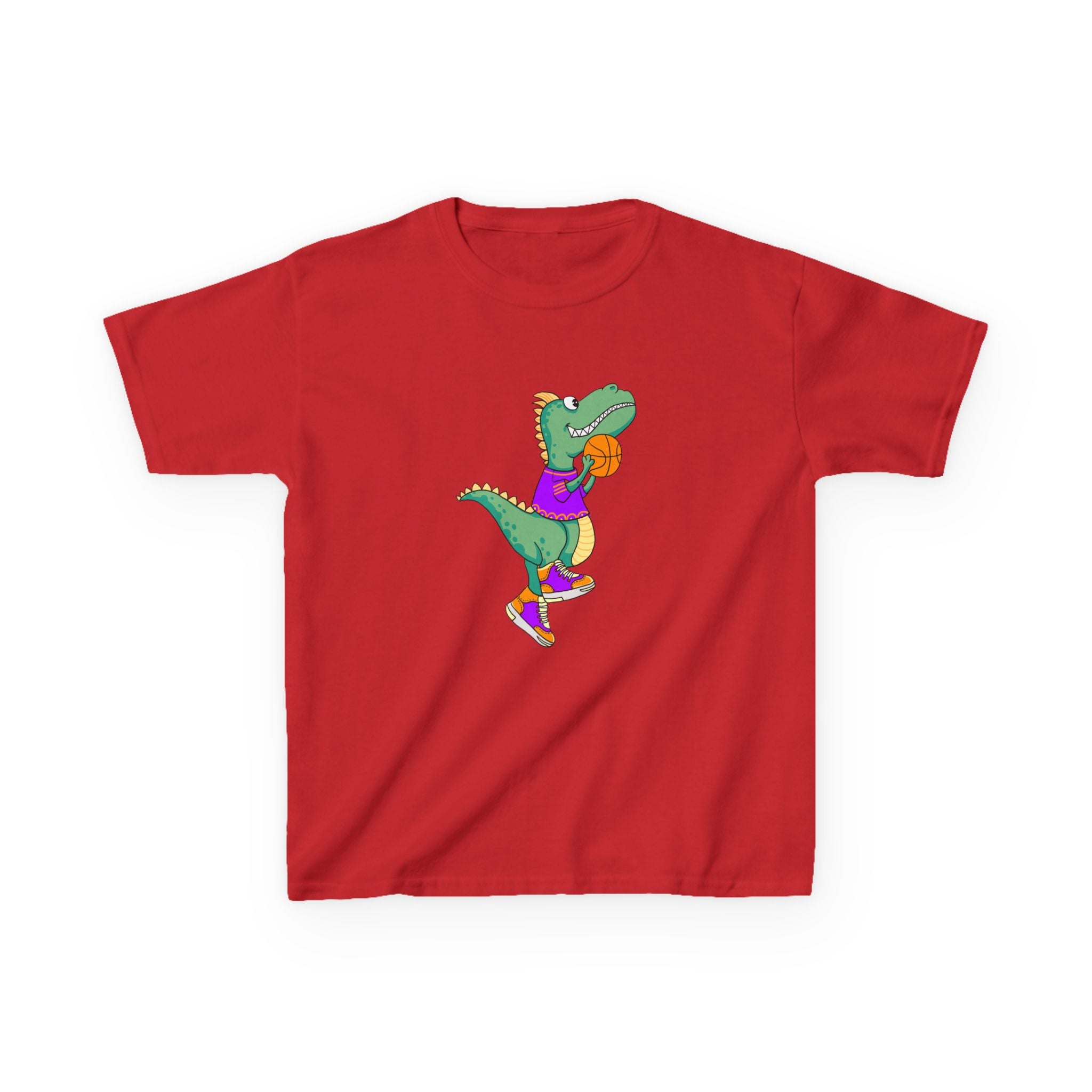 Dinosaur Basketball Kids Tee Fun Graphic Tee for Boys & Girls, Perfect for Birthdays, Playdates, Sports Events, Summer