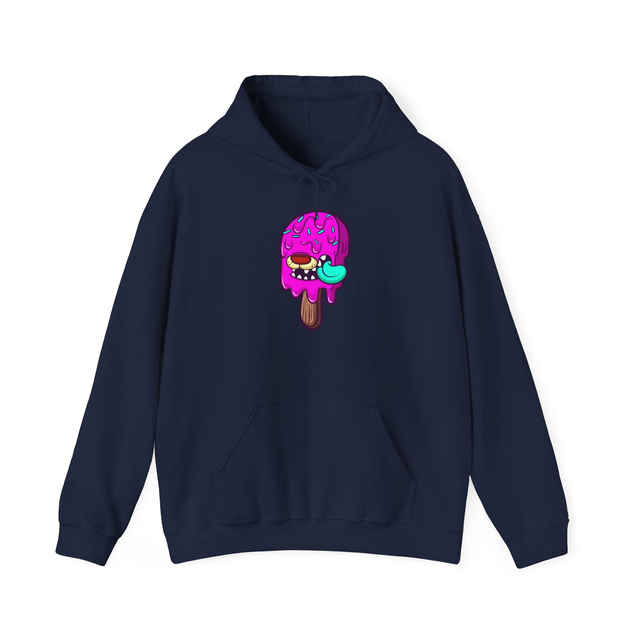 Colorful Ice Cream Graphic Unisex College Hoodie, Fun Pullover for Students, Casual Wear, Great Gift for Birthdays & Holidays, Cozy Hoodie
