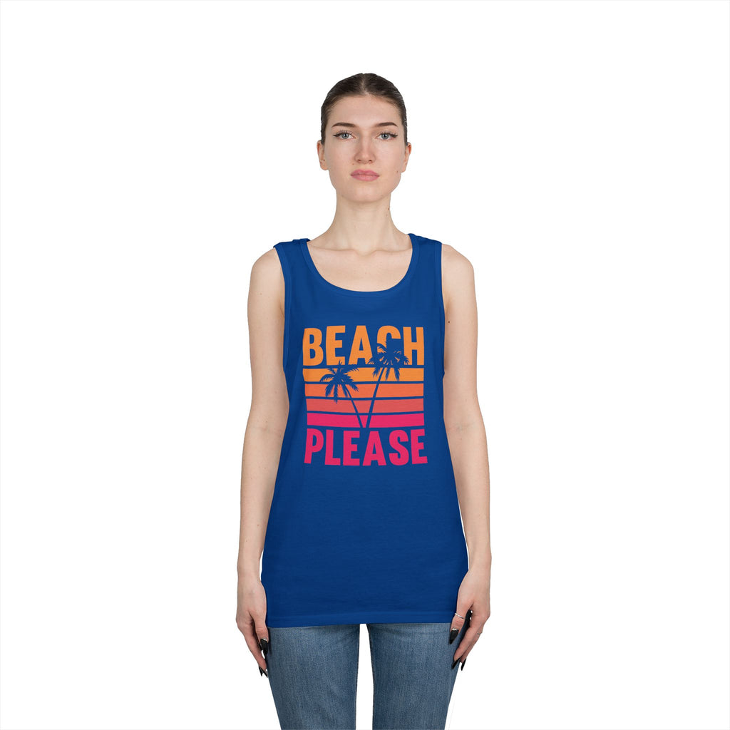 Beach Please Tank Top, Summer Apparel, Unisex Summer Wear, Vacation Style, Gift for Beach Lovers, Pool Party Outfit