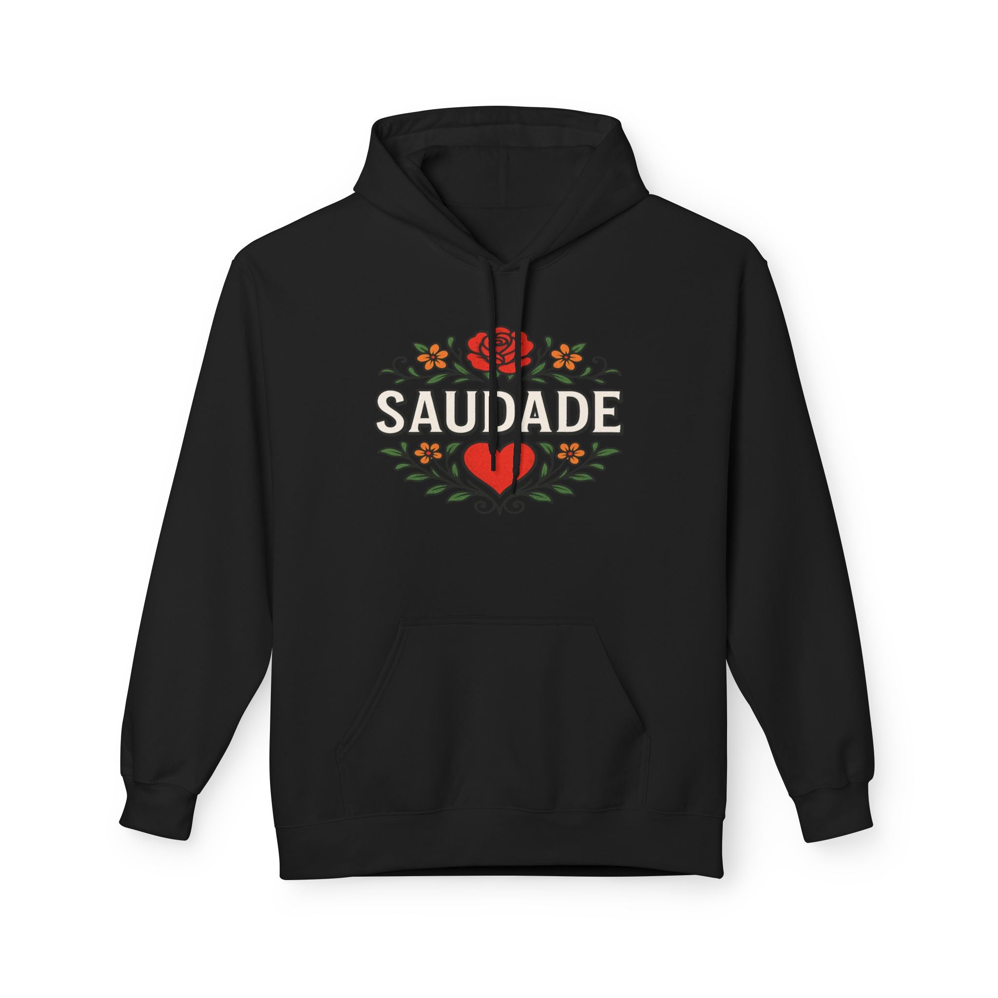 Saudade Floral Heart Hoodie – Portuguese Nostalgia Sweatshirt