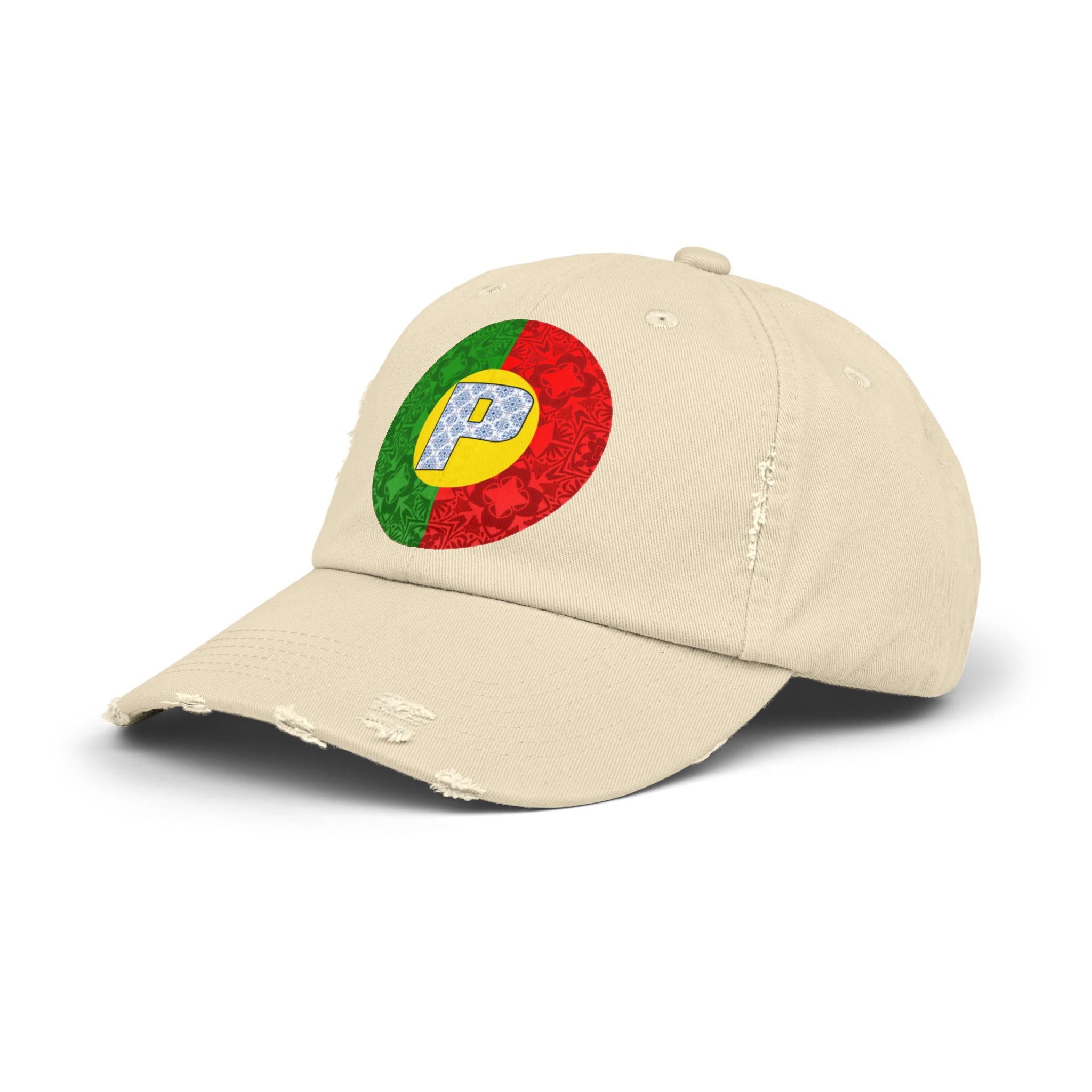 PORTUGAL Unisex Distressed Cap Colorful Portugal Flag Design, Perfect for Casual Outfits, Gift for Sports Fans, Summer Accessories, Festival
