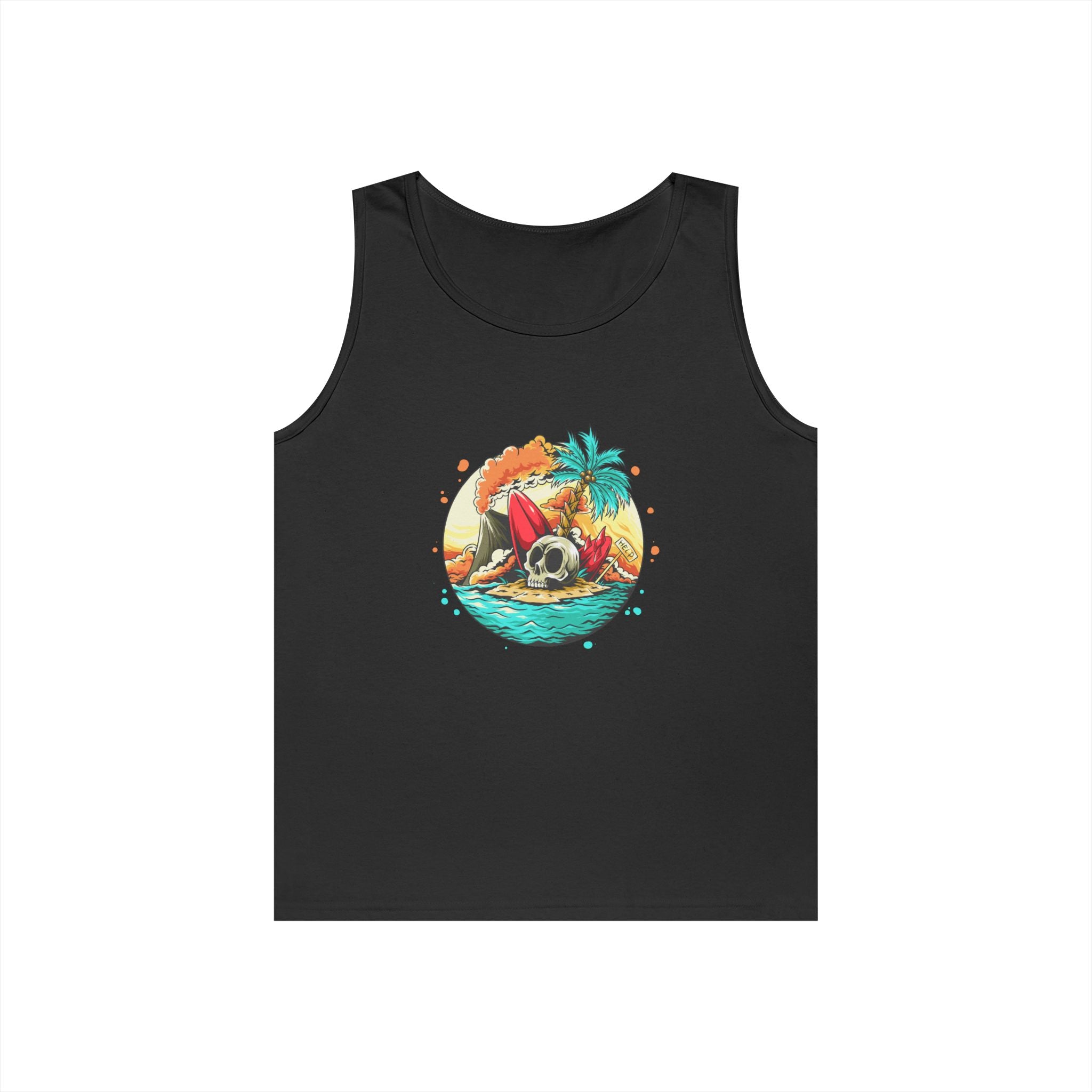 Beach Vibes Unisex Heavy Cotton Tank Top, Perfect for Summer, Casual Wear, Beach Days, Vacation, Festival Outfit
