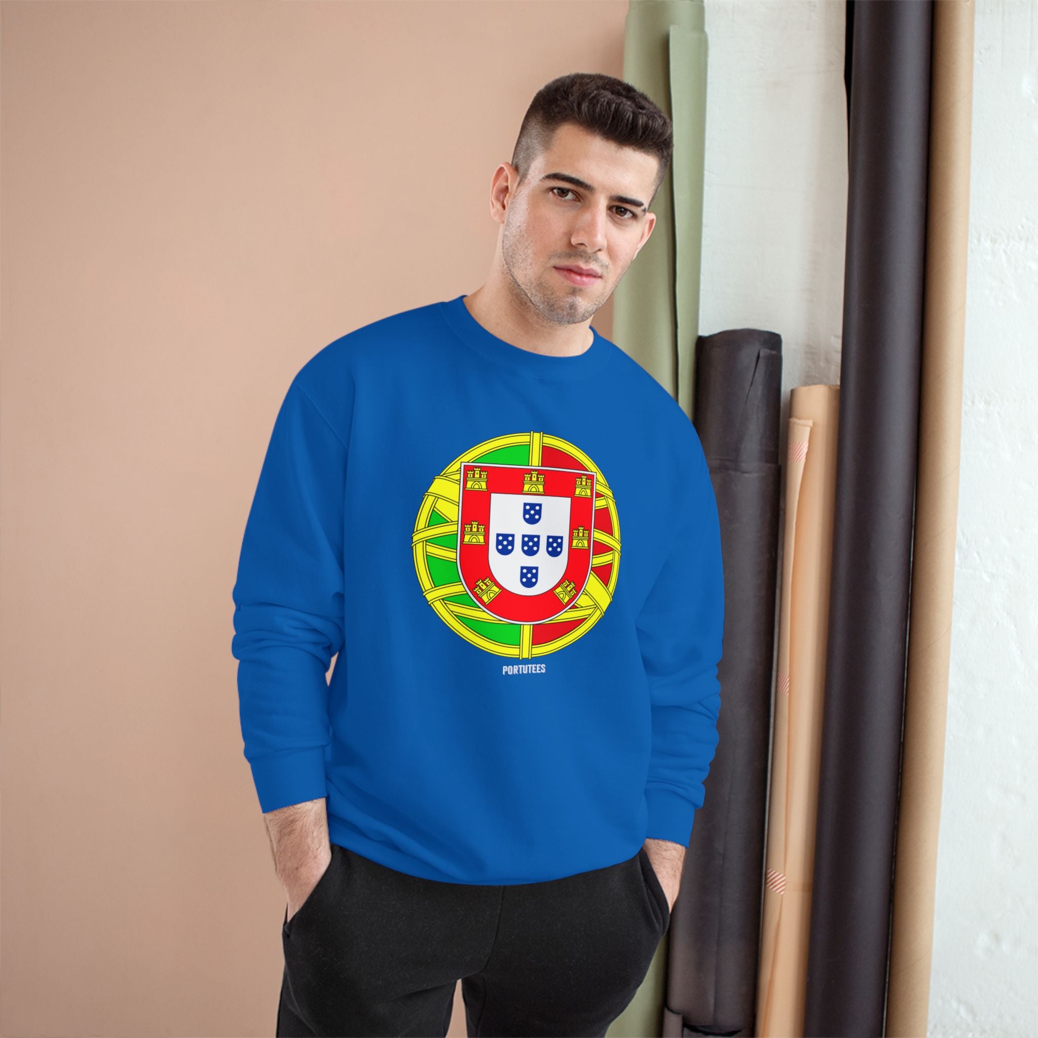 Portugal Crest Sweatshirt - Portuguese Flag Emblem Crewneck