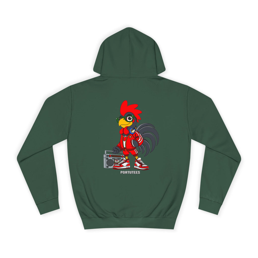 Hip-Hop Portuguese Rooster Hoodie - Urban Style Sweatshirt, Trendy College Apparel, Unisex Outerwear, Chicken Lover Gift, Cool Rooster