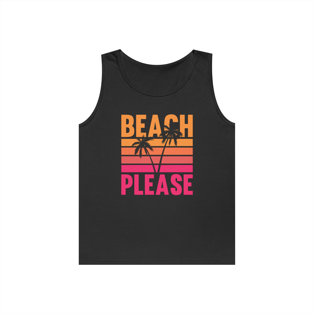 Beach Please Tank Top, Summer Apparel, Unisex Summer Wear, Vacation Style, Gift for Beach Lovers, Pool Party Outfit