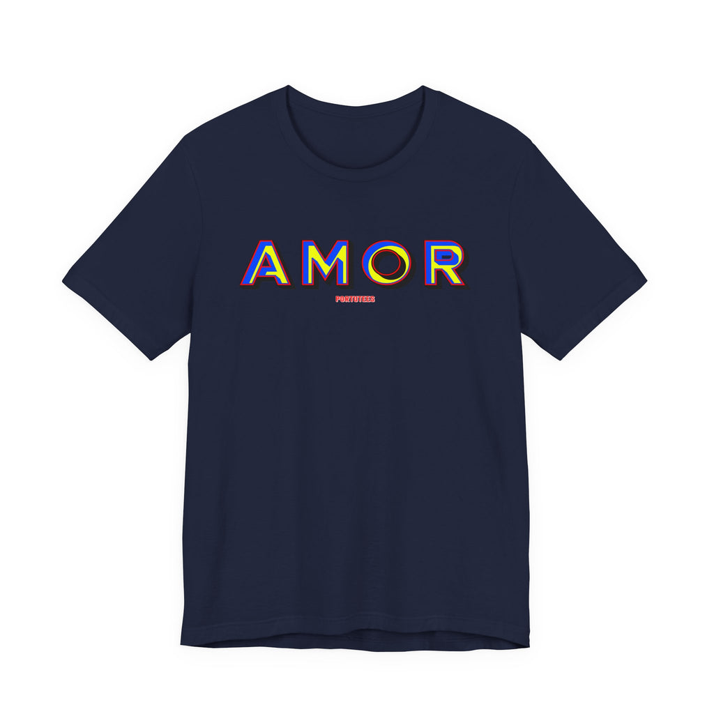 AMOR Graphic Tee — Colorful Retro Love T-Shirt