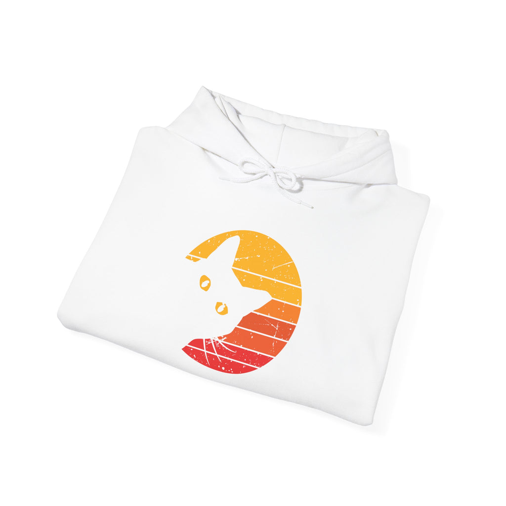 Sunset Cat Unisex College Hoodie - Perfect for Campus Style, Pet Lovers, Cozy Days, Gifts for Him/Her, Spring Fashion, Casual Wear