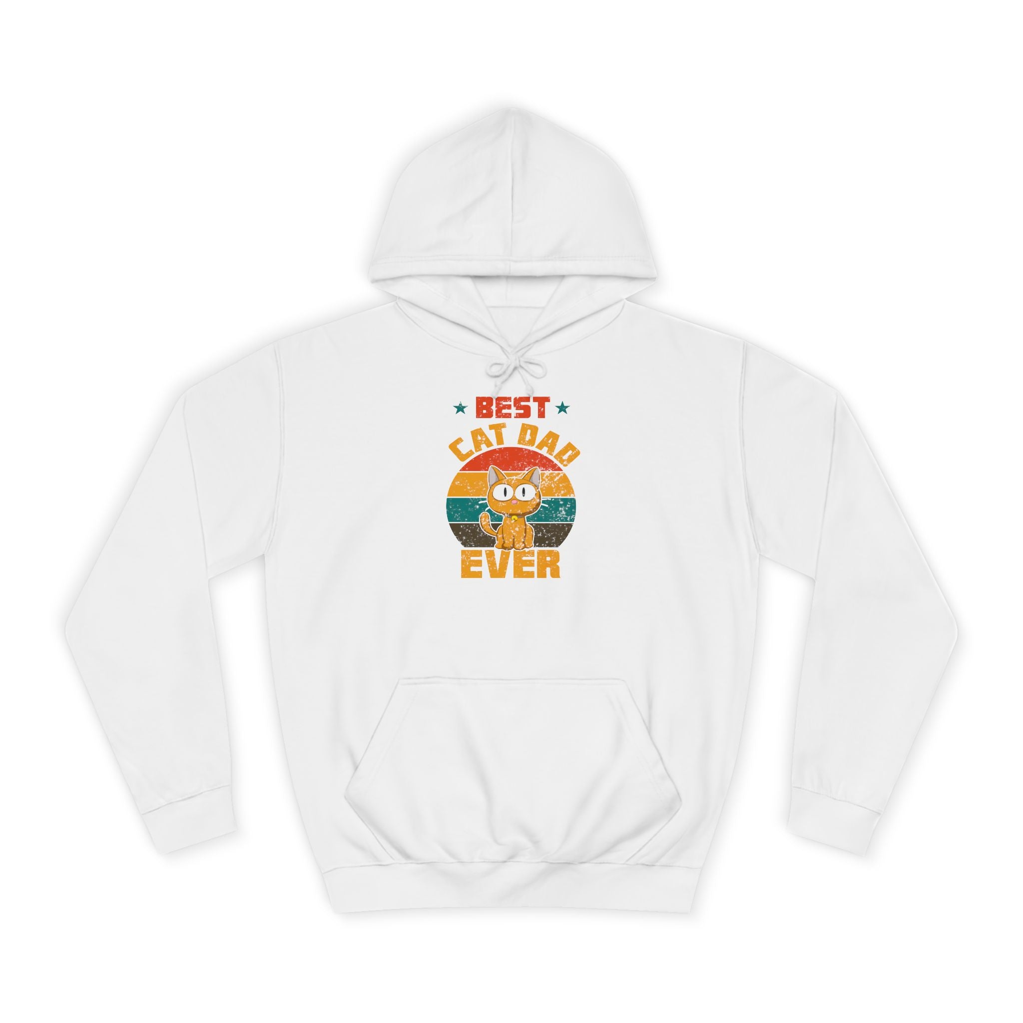 Best Cat Dad Ever Hoodie, Unisex College Hoodie, Gift for Cat Lovers, Cozy Sweatshirt, Funny Cat Dad Apparel