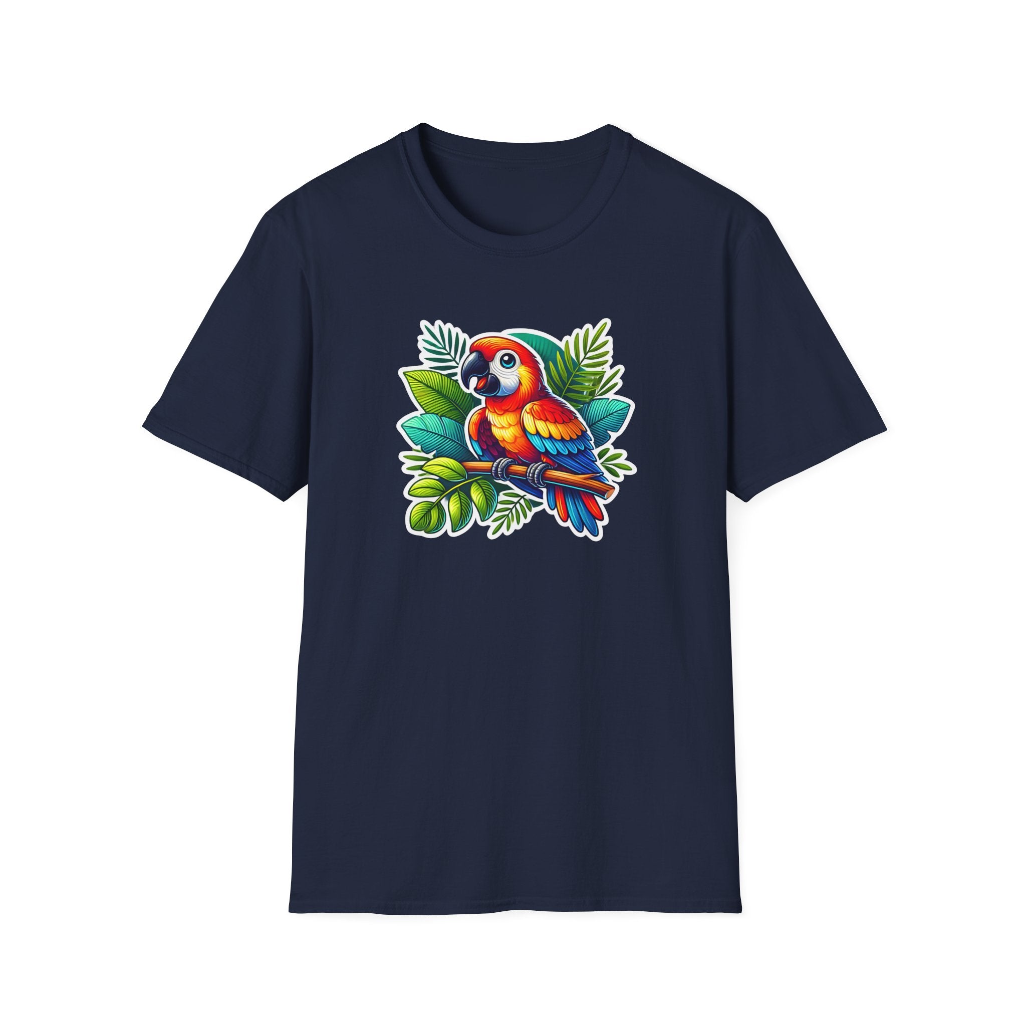 Tropical Parrot T-Shirt, Vibrant Animal Tee, Summer Style, Eco-Friendly Apparel, Perfect Gift for Nature Lovers, Casual Wardrobe Staple