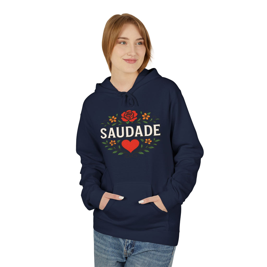 Saudade Floral Heart Hoodie – Portuguese Nostalgia Sweatshirt