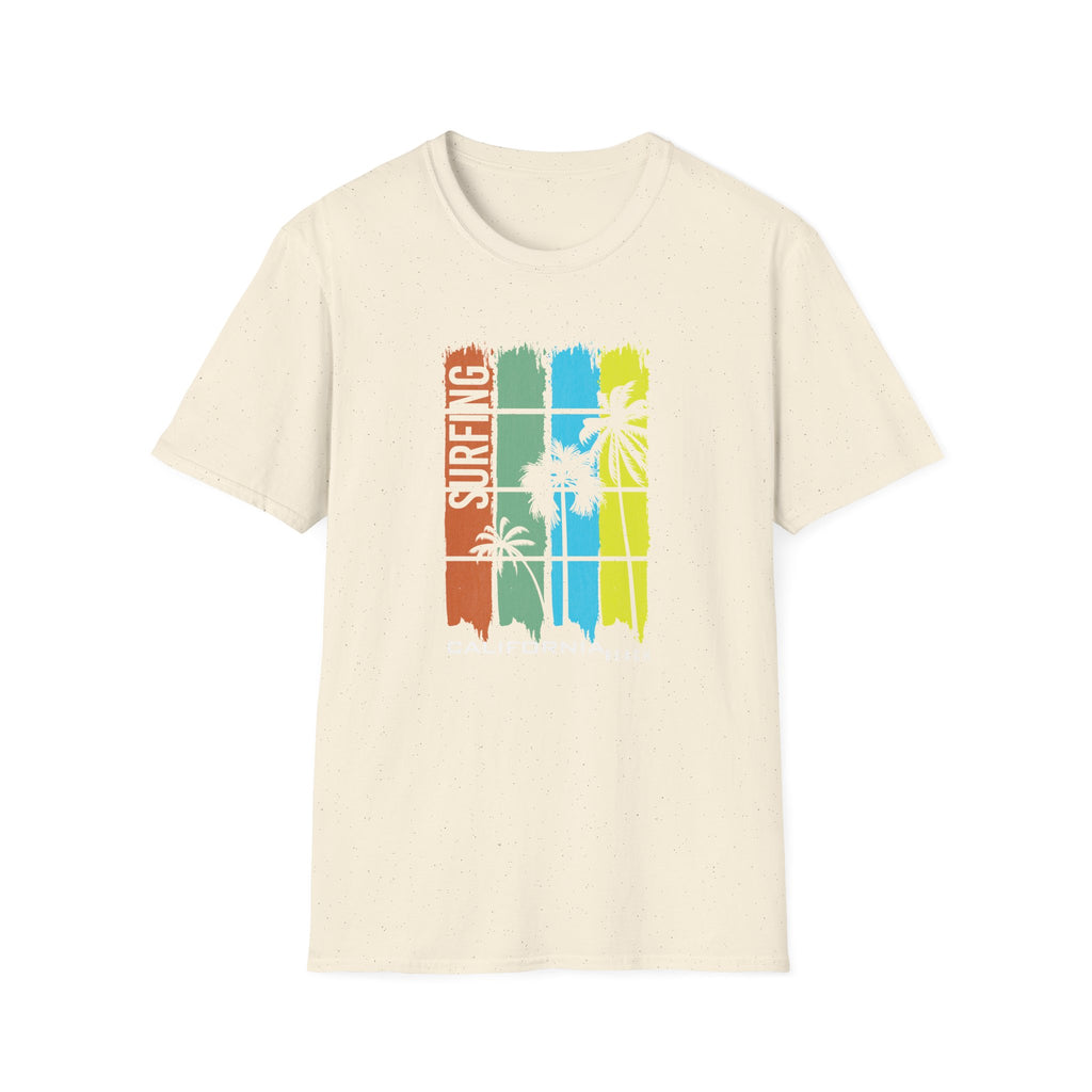 Surfing Vibes Unisex Softstyle T-Shirt, Relaxed Beachwear, Summer Fashion, Vacation Apparel, Perfect for Surf Lovers, Gift for Travelers