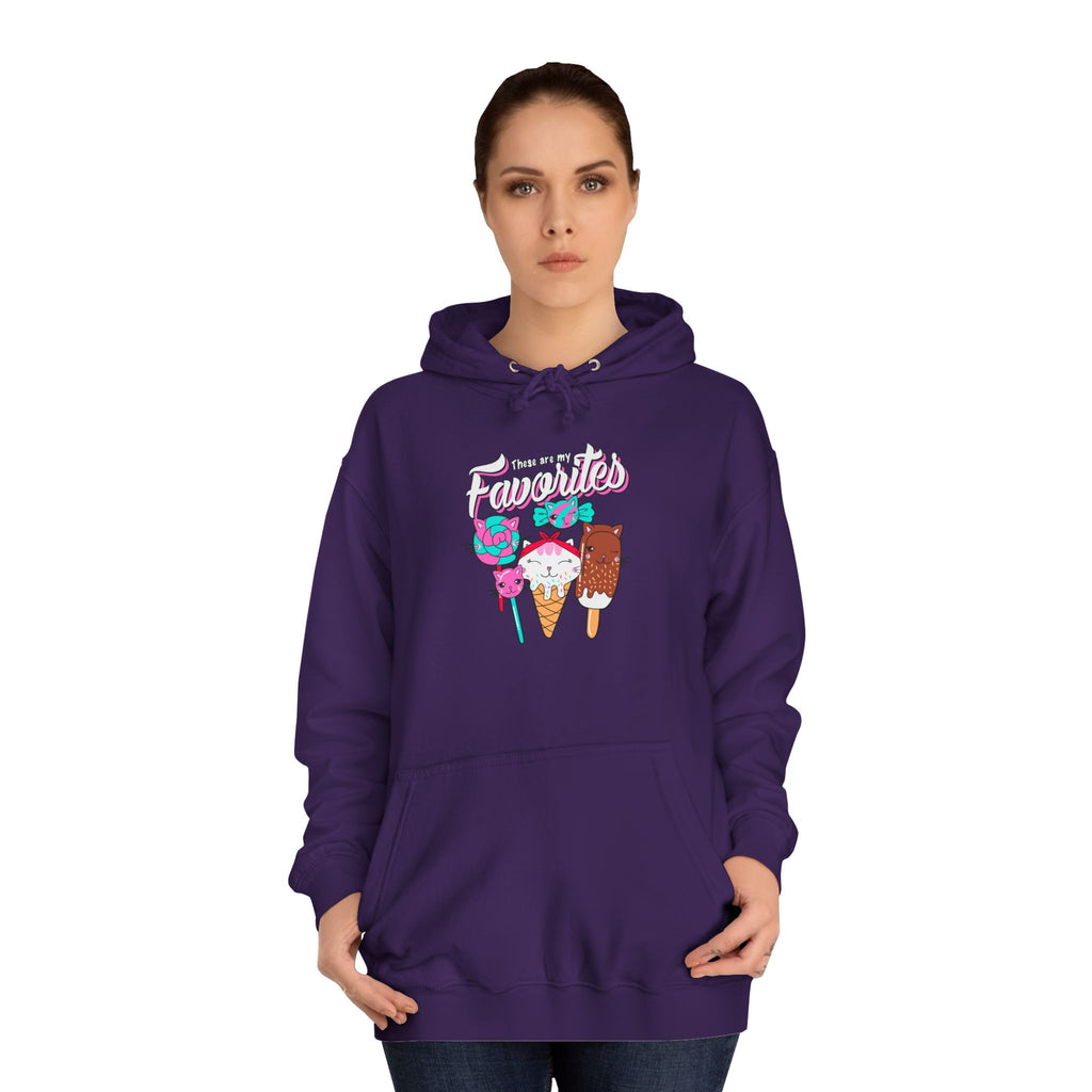 Ice Cream Favorites Unisex Hoodie - Cute Ice Cream Lover Sweatshirt, Ice Cream Gift, Ice Cream Hooded Pullover, Ice Cream Apparel, Ice Cream
