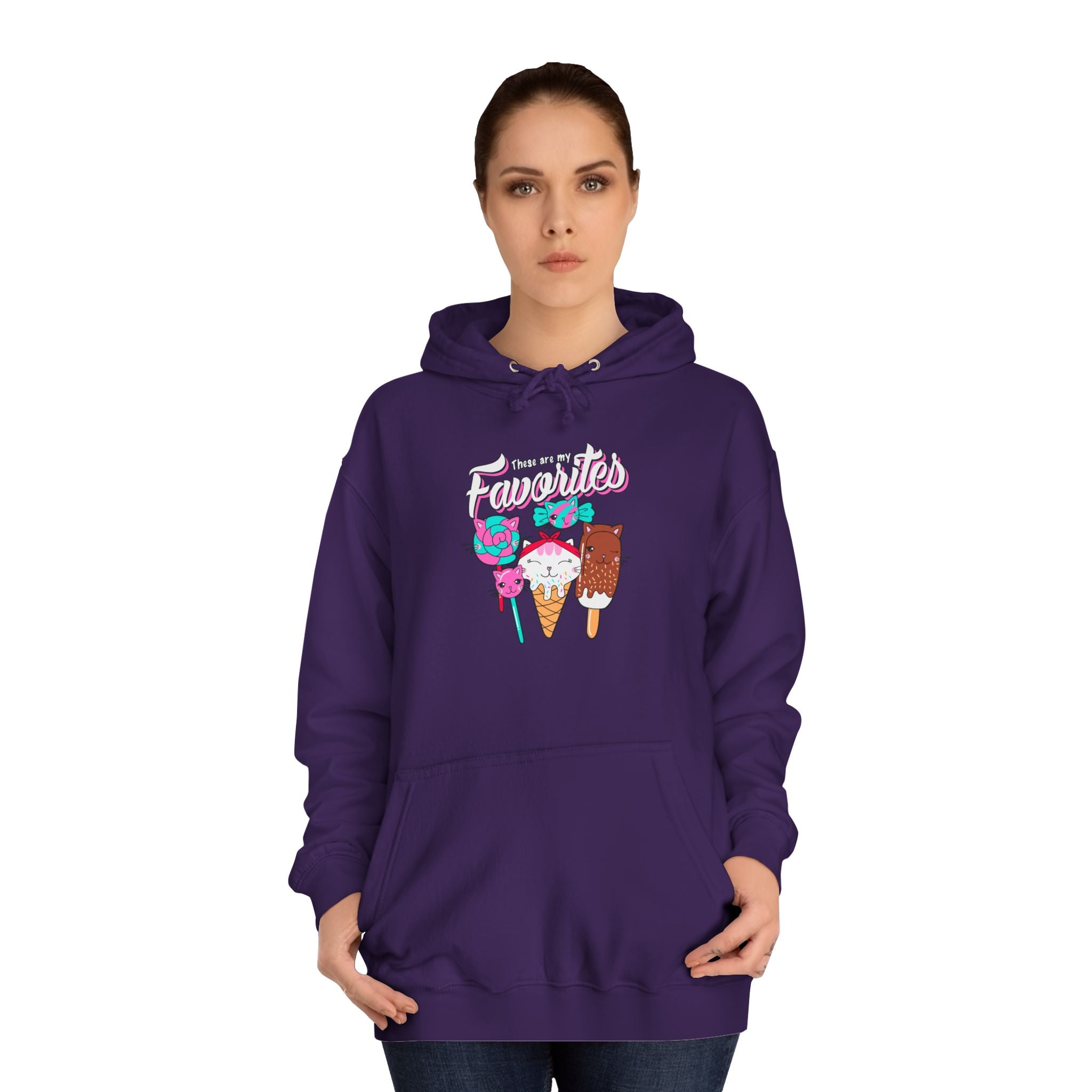 Ice Cream Favorites Unisex Hoodie - Cute Ice Cream Lover Sweatshirt, Ice Cream Gift, Ice Cream Hooded Pullover, Ice Cream Apparel, Ice Cream
