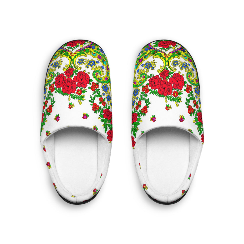 Floral Rose Paisley Women's Indoor Slippers