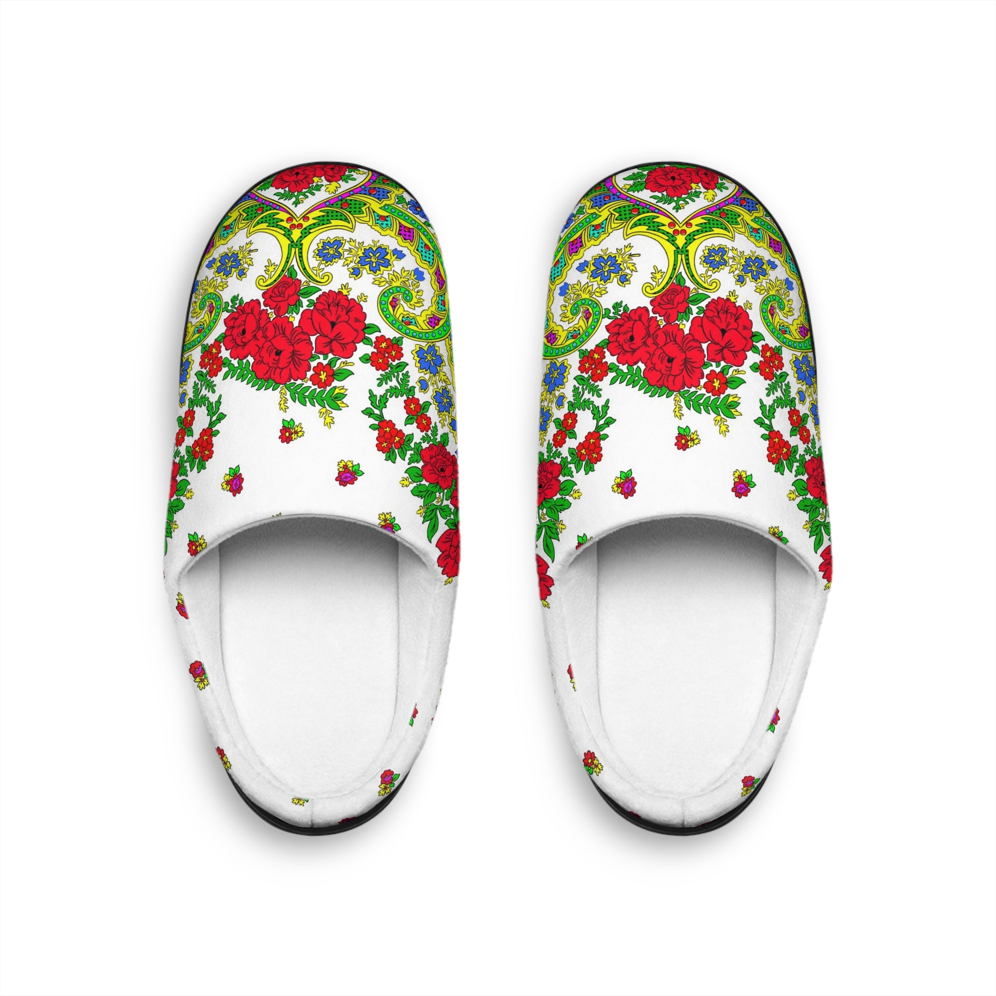 Floral Rose Paisley Women's Indoor Slippers