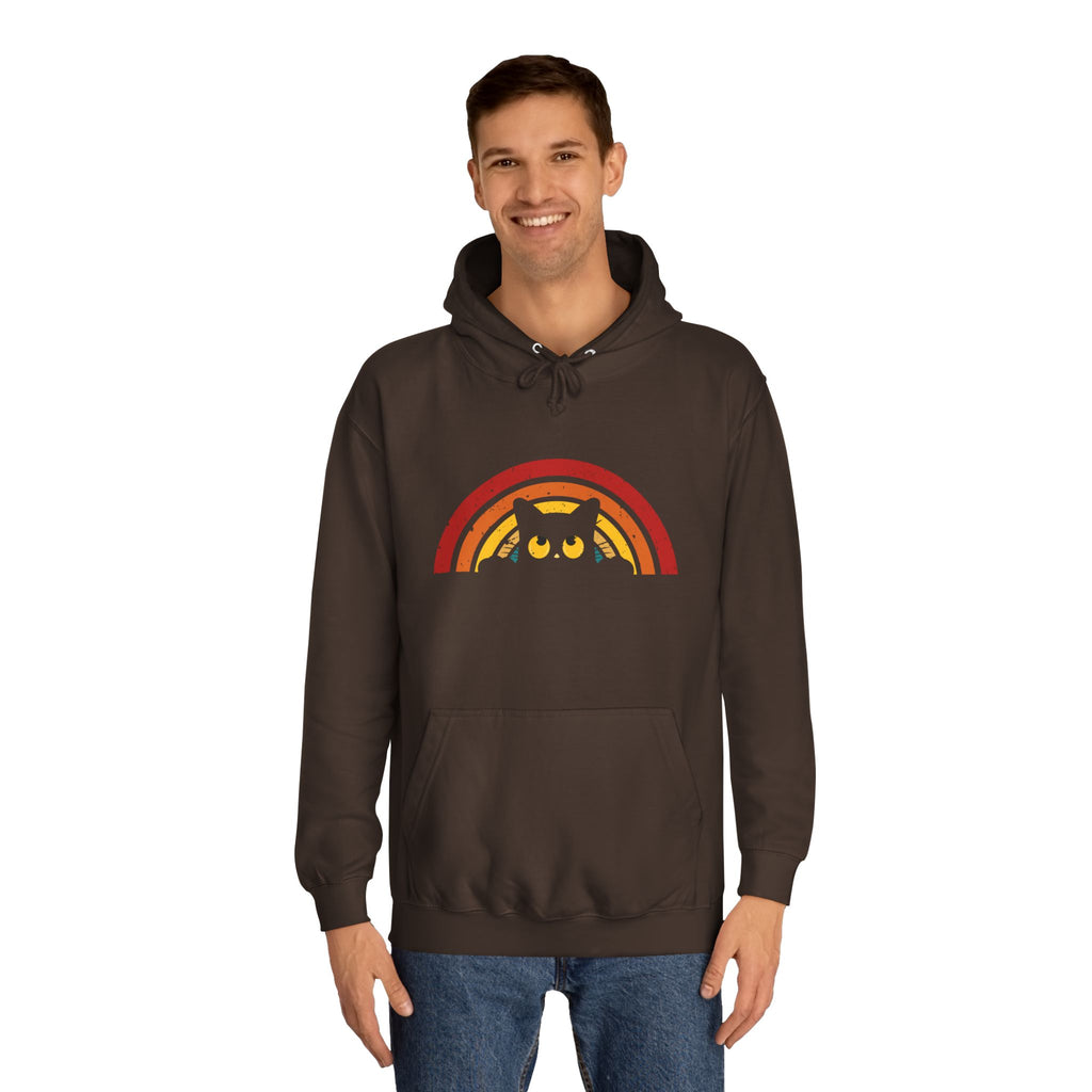 Cozy Rainbow Owl Hoodie, Cute College Sweatshirt, Unisex Gift, Fall Favorite, Nature Lover Apparel, Perfect for Students