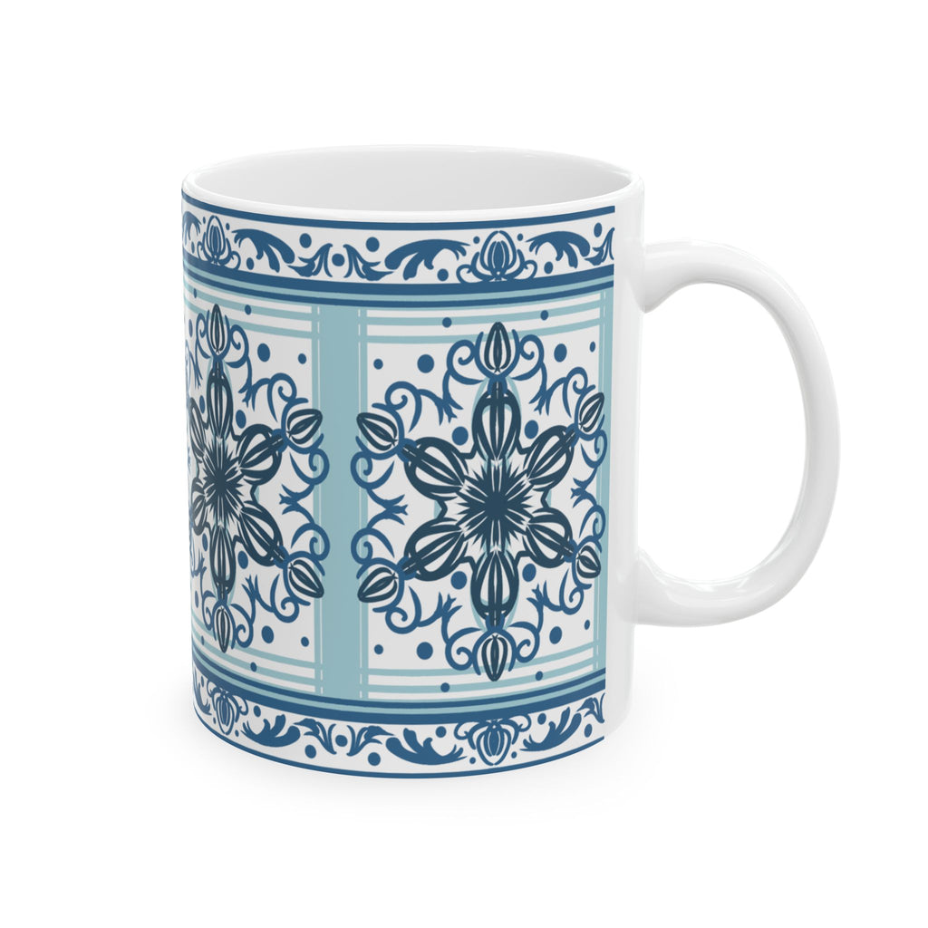 Azulejos Elegant Blue Pattern Ceramic Mug - Perfect for Coffee Lovers
