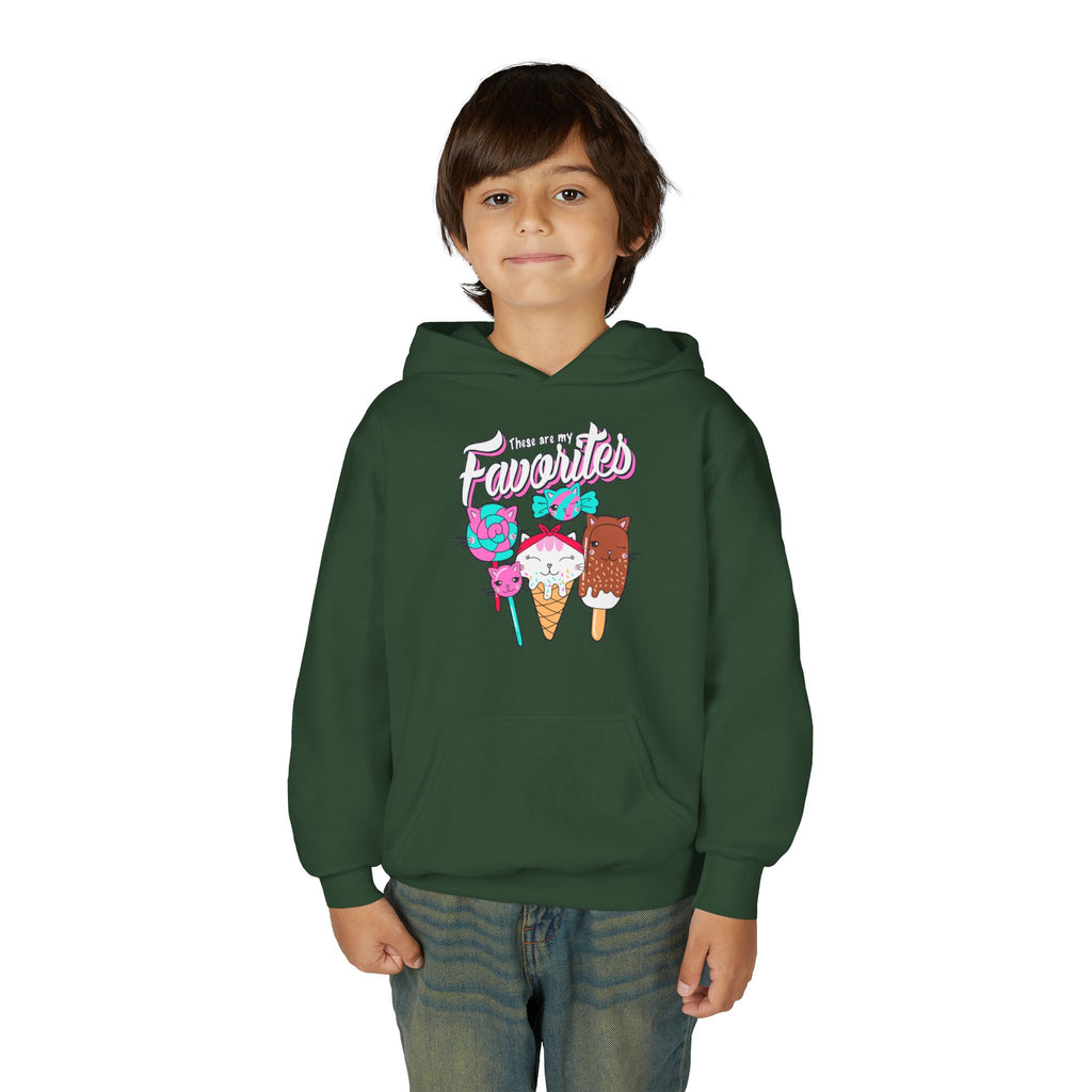 Cute Ice Cream Favorites Youth Hoodie, Summer Apparel, Kids Sweatshirt, Birthday Gift, Cartoon Ice Cream Design