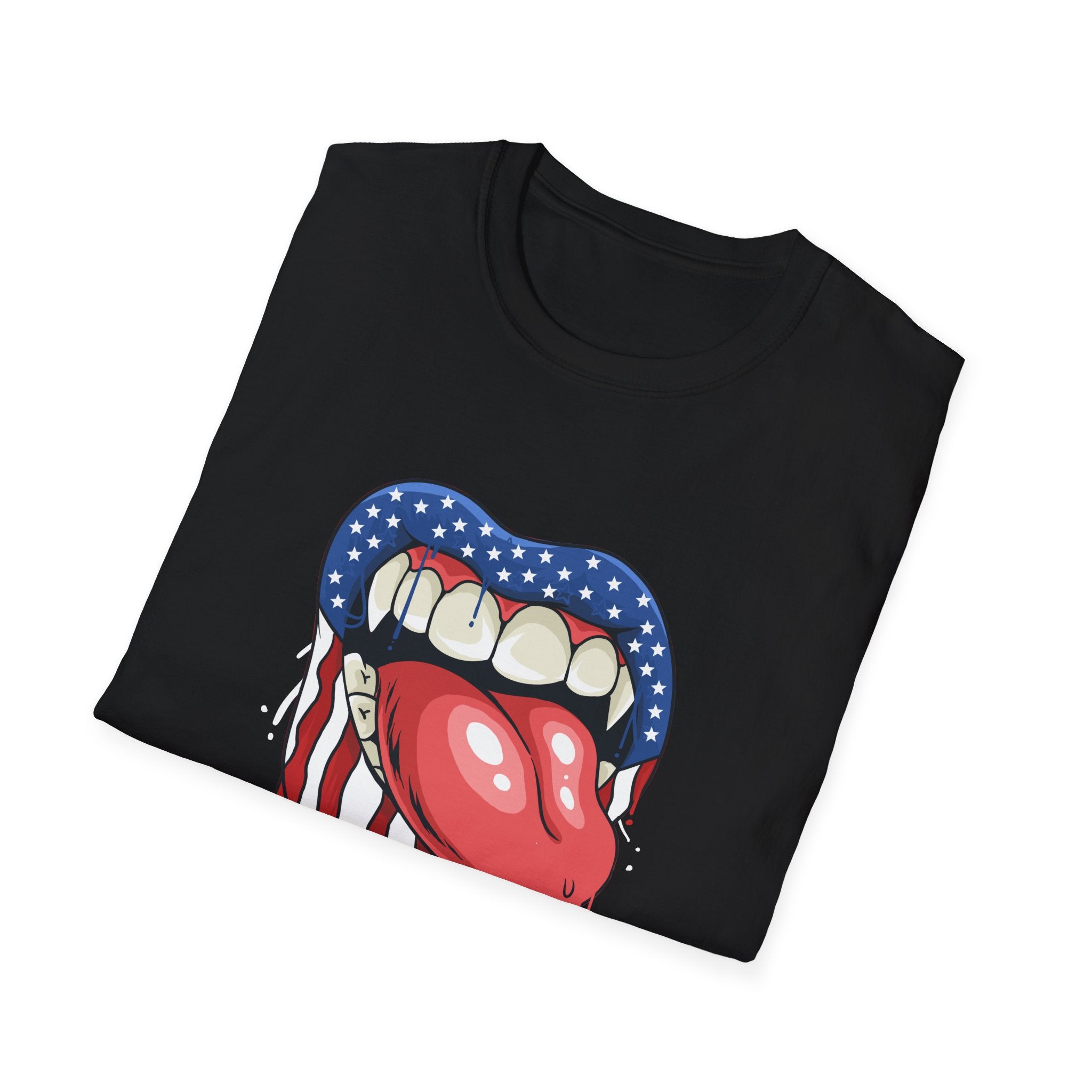 Patriotic Graphic Tee, Softstyle T-Shirt for July 4th, Party Wear, Casual Outfits, Unique Gift for Americans