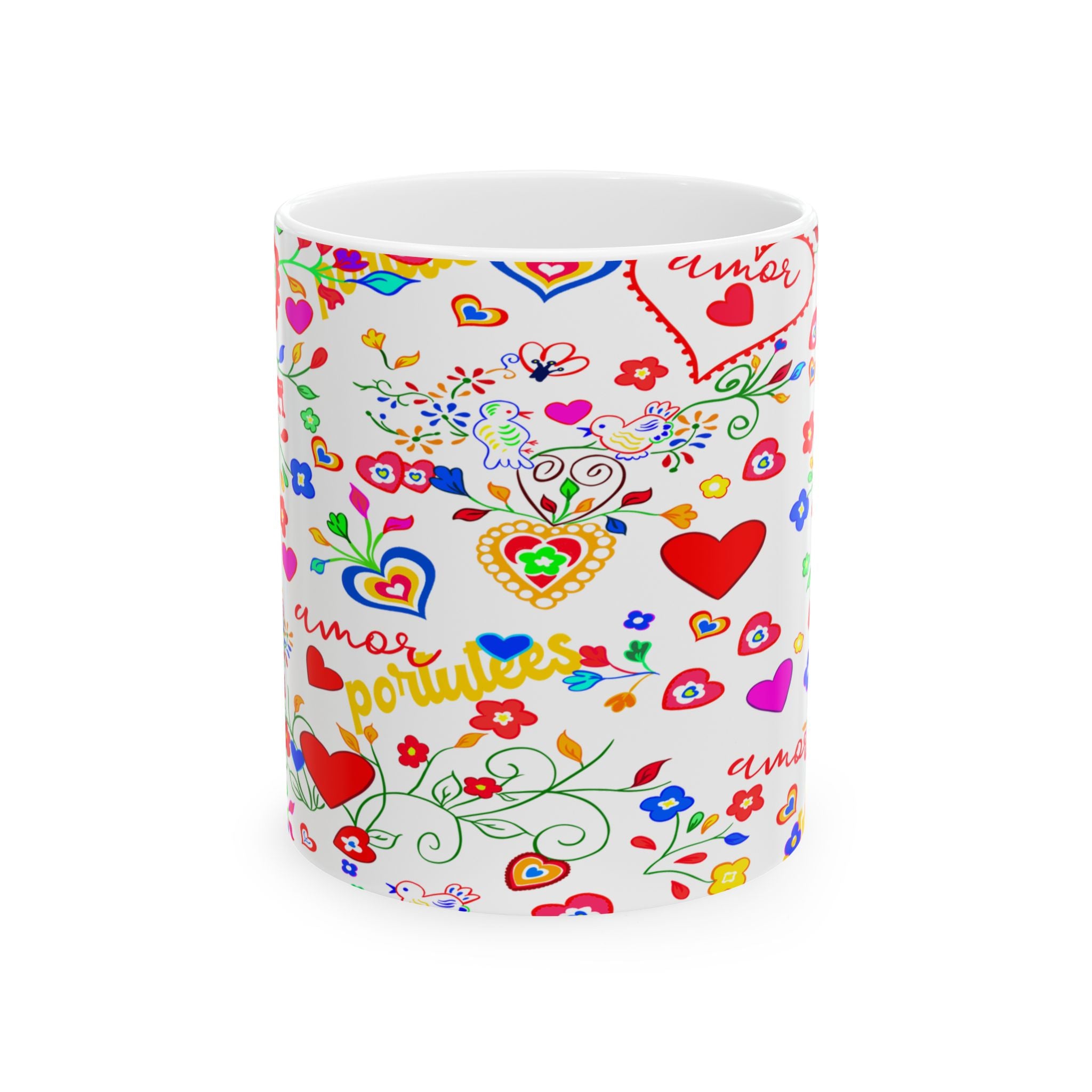 Colorful Lenços dos Namorados Ceramic Mug - Perfect for Friends and Family Gifts