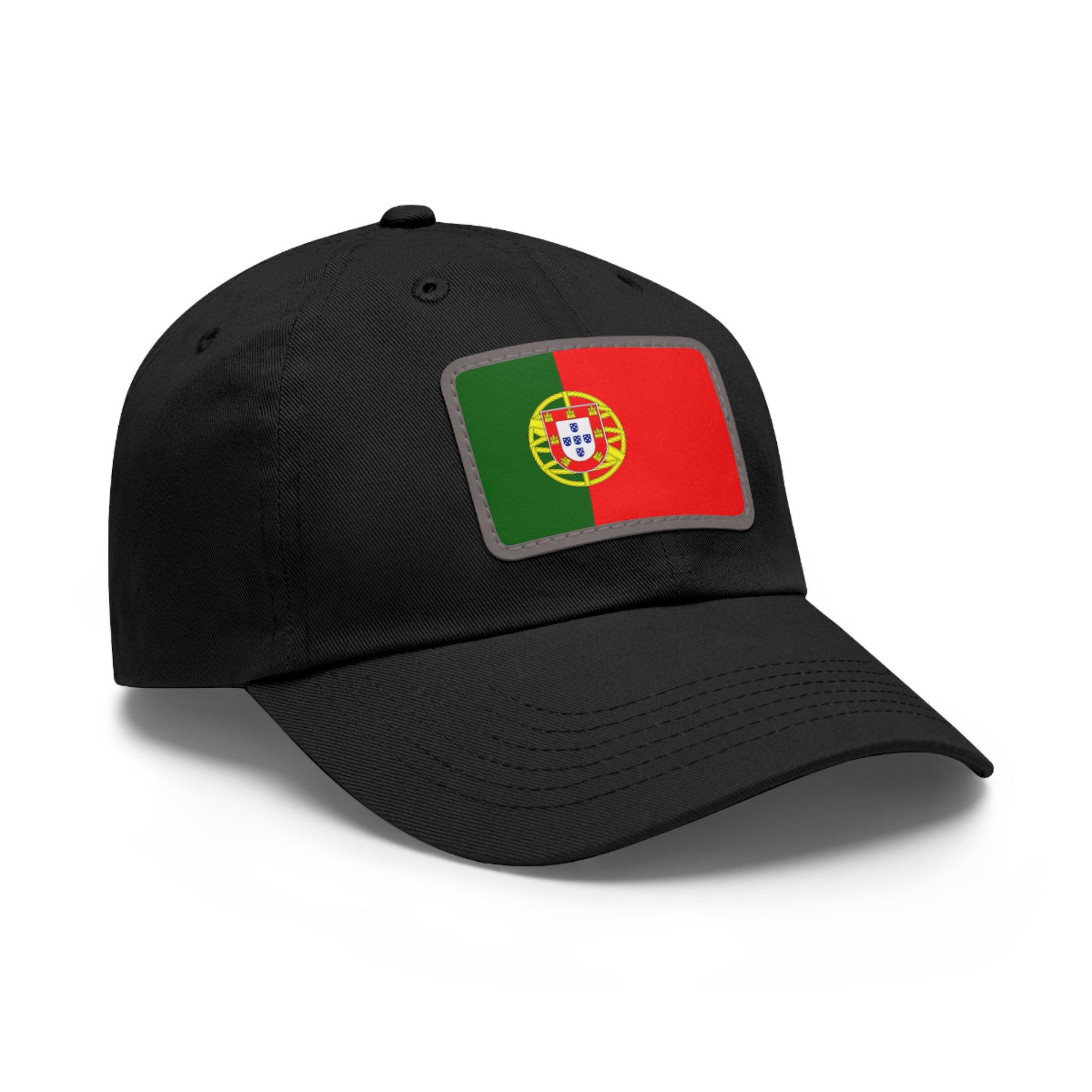 Portugal Flag Leather Patch Dad Hat – Vintage Rectangular Emblem Cap
