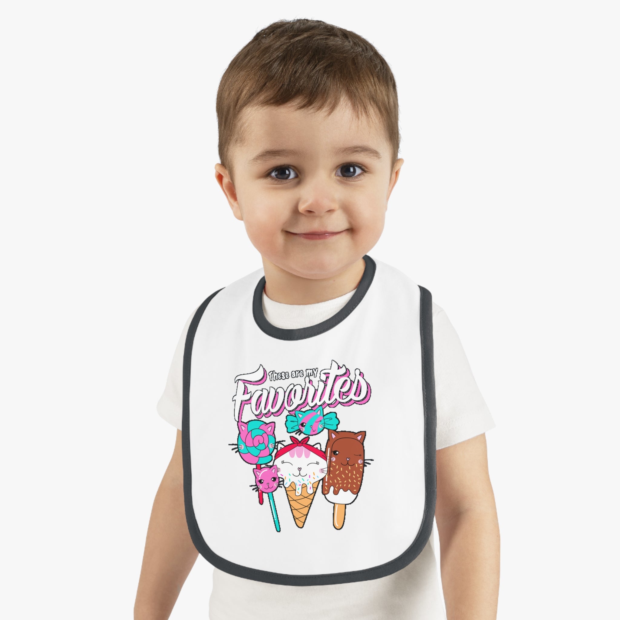 Cute Baby Bib with Ice Cream Design, Fun Bib for Kids, Perfect Baby Shower Gift, Toddler Feeding Bib, Baby Accessories