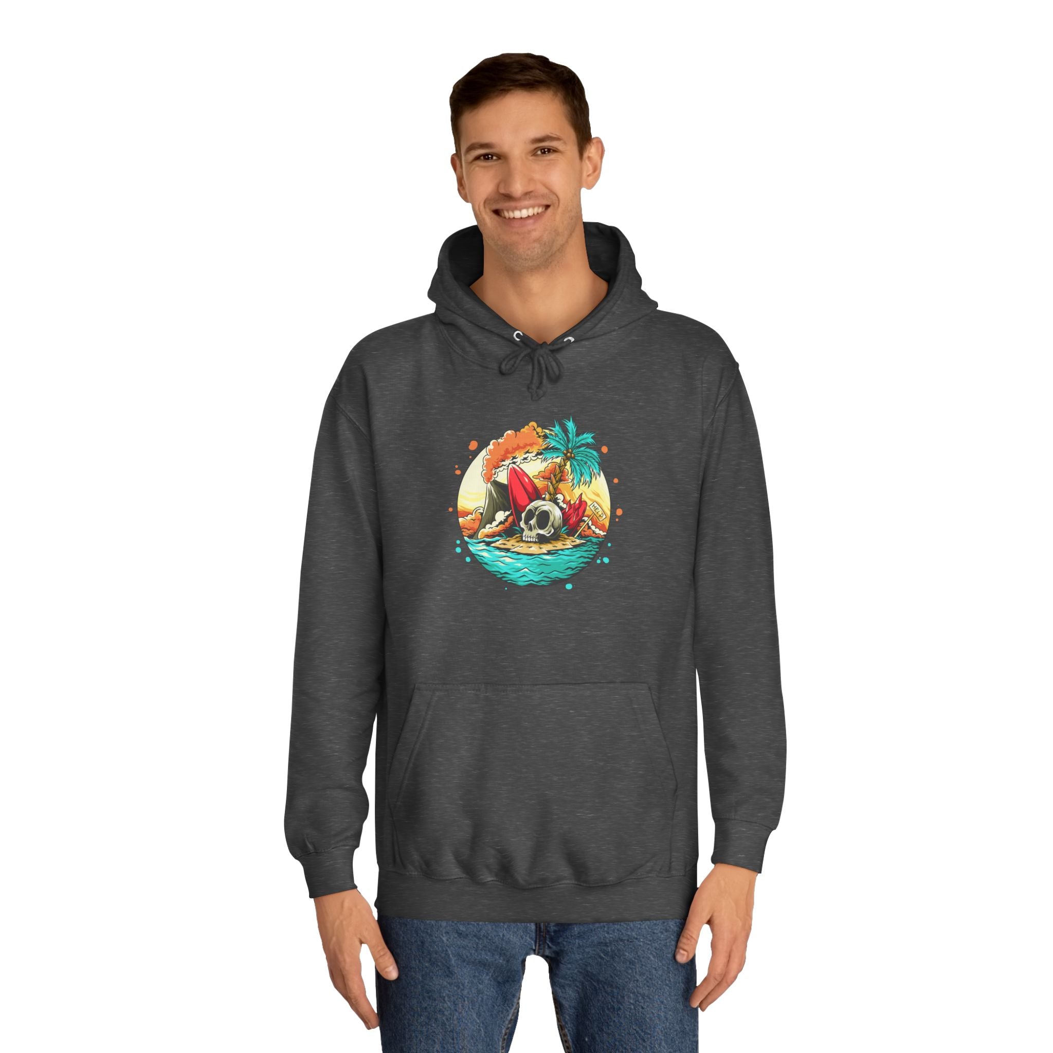 Tropical Paradise Unisex College Hoodie, Beach Vibes Sweatshirt, Summer Gift, Vacation Apparel, Cozy Hooded Pullover, Casual Wear
