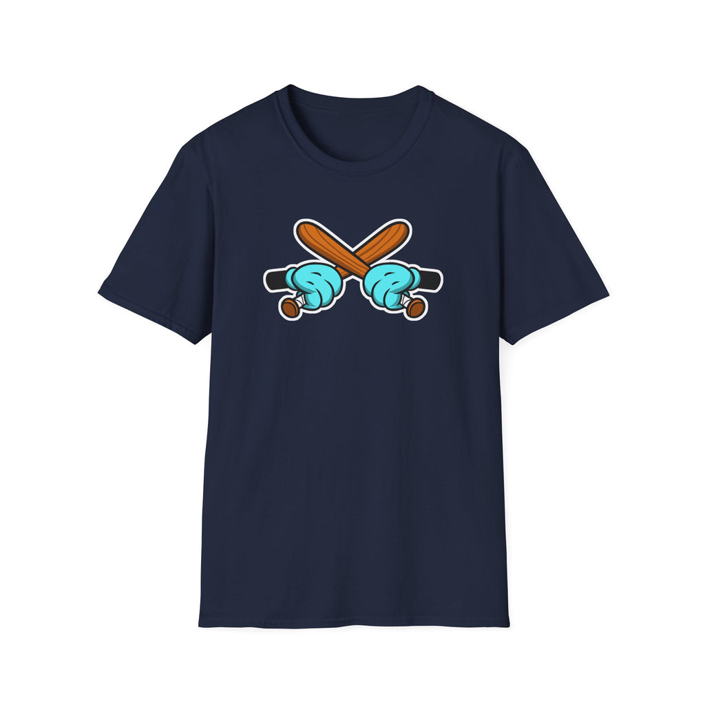 Playful Cartoon Baseball T-Shirt - Unisex Softstyle Tee, Casual Wear, Gift for Sports Lovers, Summer Fun, Unique Creative Design